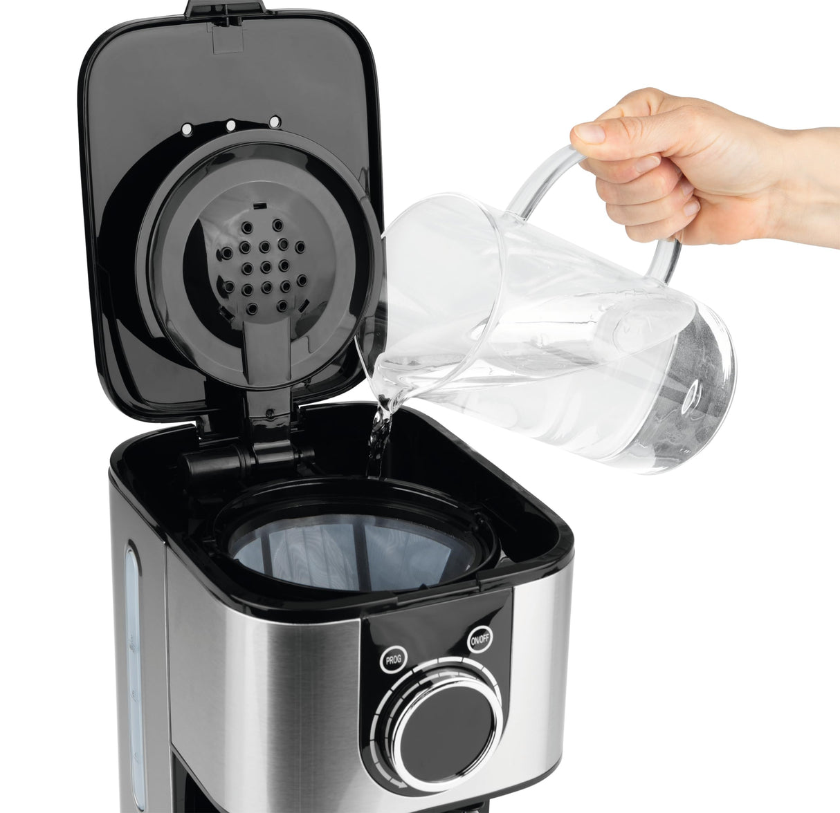 BEEM FRESH-AROMA-SWITCH Cafetera de filtro - Thermo | Acero inoxidable | Jarra térmica de 1 l | Elegante rueda de control | Temporizador de 24 horas | 800 W | Para 4-8 tazas