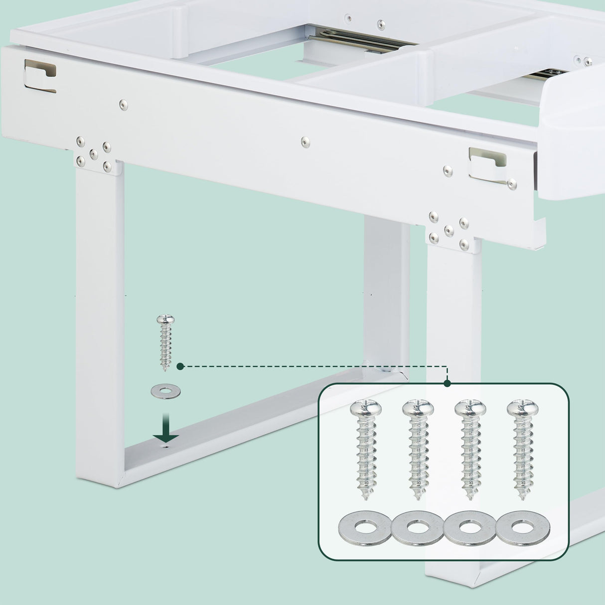 Relaxdays Cubo de Basura Cocina, 4 Compartimentos, 4X 8L, 34,6x34x51,8 cm, Extraíble, Papelera Fregadero, Blanco, Acero, Plástico, 4 x 8 L