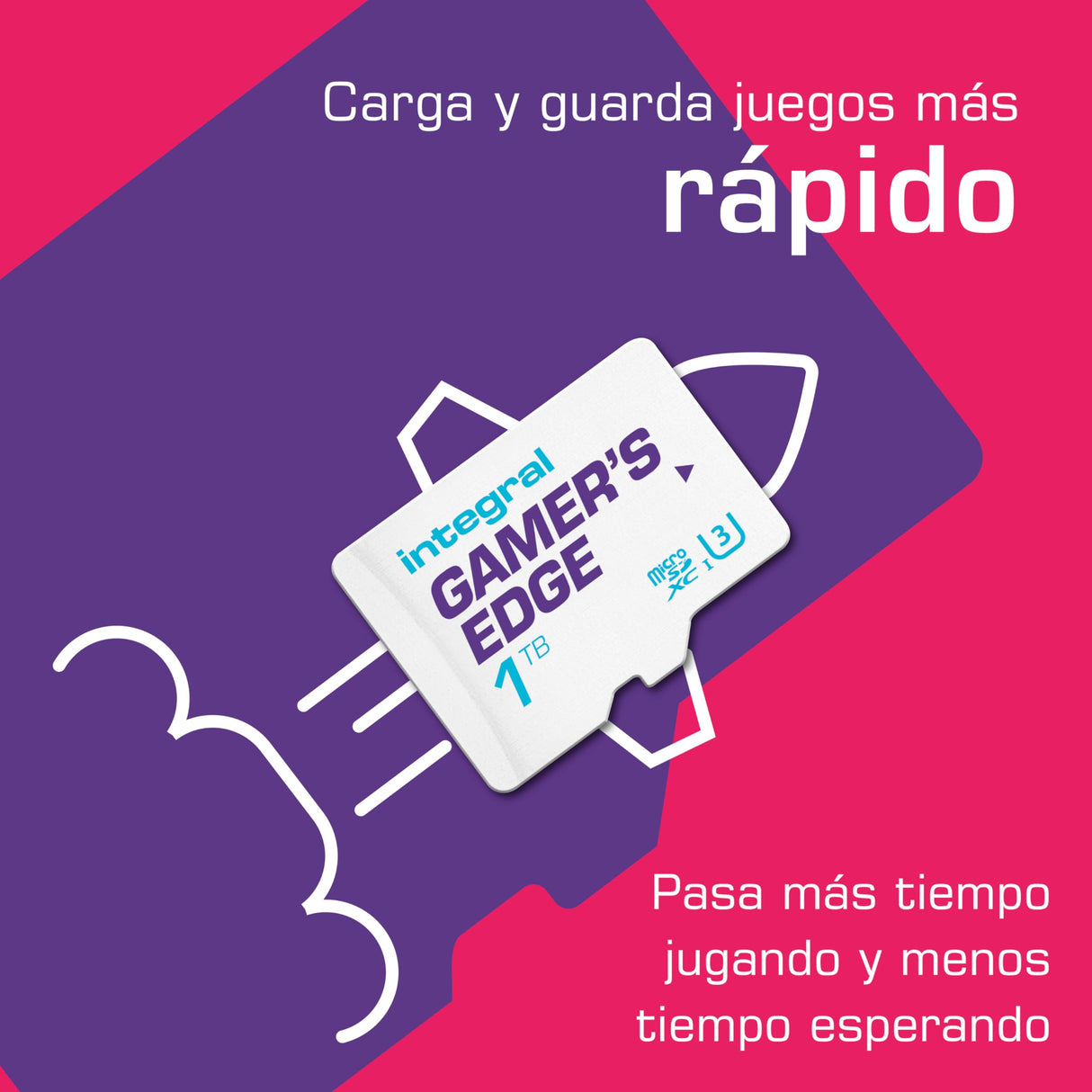 Integral Tarjeta Micro SD Gamer's Edge de Integral 1TB para Nintendo Switch - Carga, Guarda y almacena con rapidez Juegos, DLC y Datos, creada para Nintendo Switch, Switch Lite y Switch OLED.