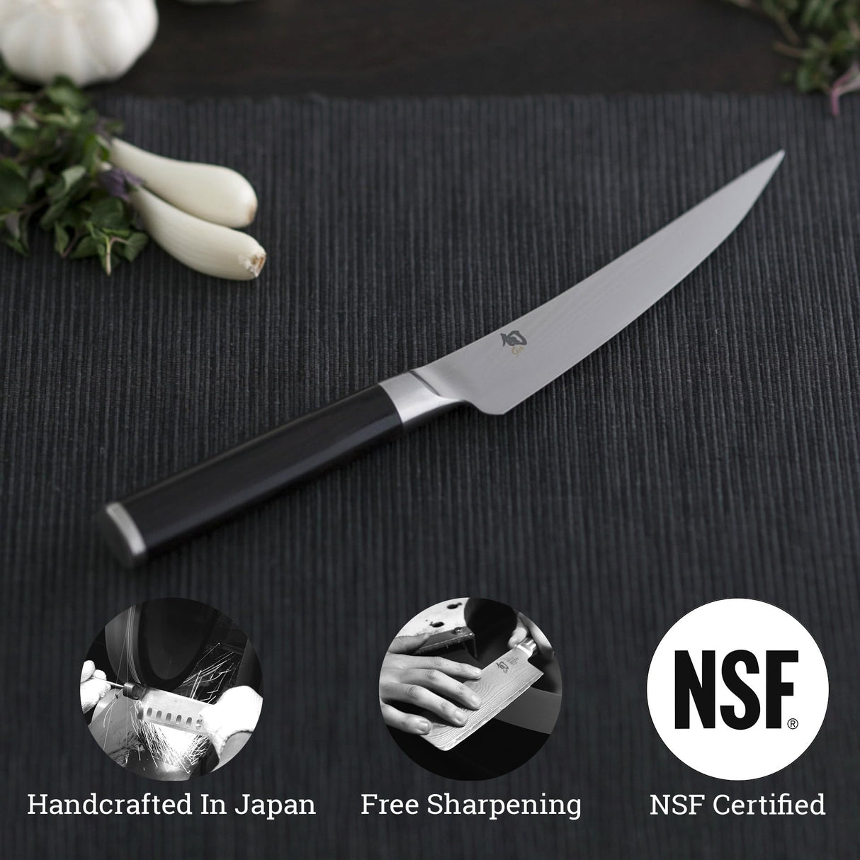 KAI Shun Classic Gokujo cuchillo deshuesador 16,5 cm longitud de la hoja - cuchillo de Damasco 32 capas núcleo VG MAX - 61 (±1) HRC - mango de madera Pakka - cuchillo de carne japonés forjado