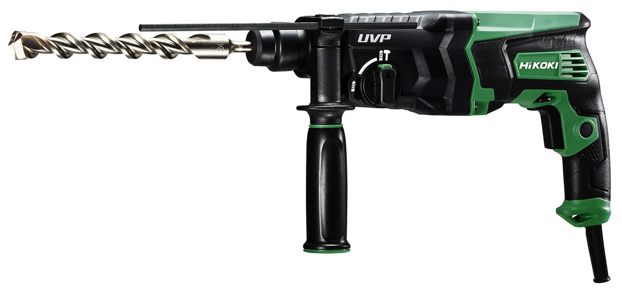 HIKOKI Akku Bohrhammer DH28PBY2W1Z, SDS-plus Aufnahme (240V, Leistungsaufnahme: 850 Watt, Volllastschlagzahl: 0-4300 min-1) Lieferumfang: 1 Zusatzhandgriff, 1 Bohrtiefenanschlag, 1 HSC I Koffer.