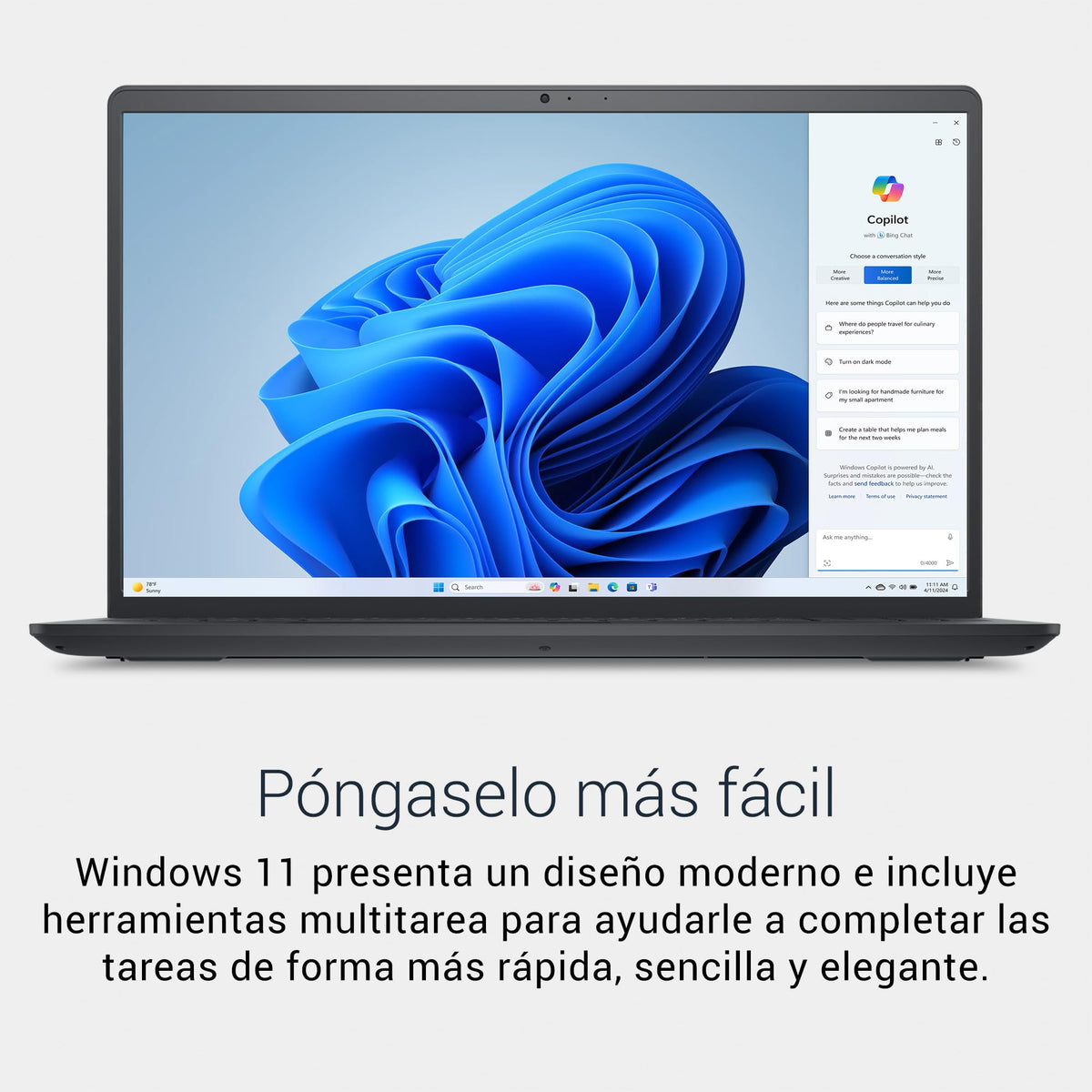 DELL 15 Ordenador Portátil DC15250 15.6" FHD (1920 x 1080) 120 Hz, Procesador Intel Core i5-1334U, Gráficos Intel UHD, 16GB RAM, 512GB SSD, Windows 11 Home, Teclado QWERTY Español - Negro Carbón