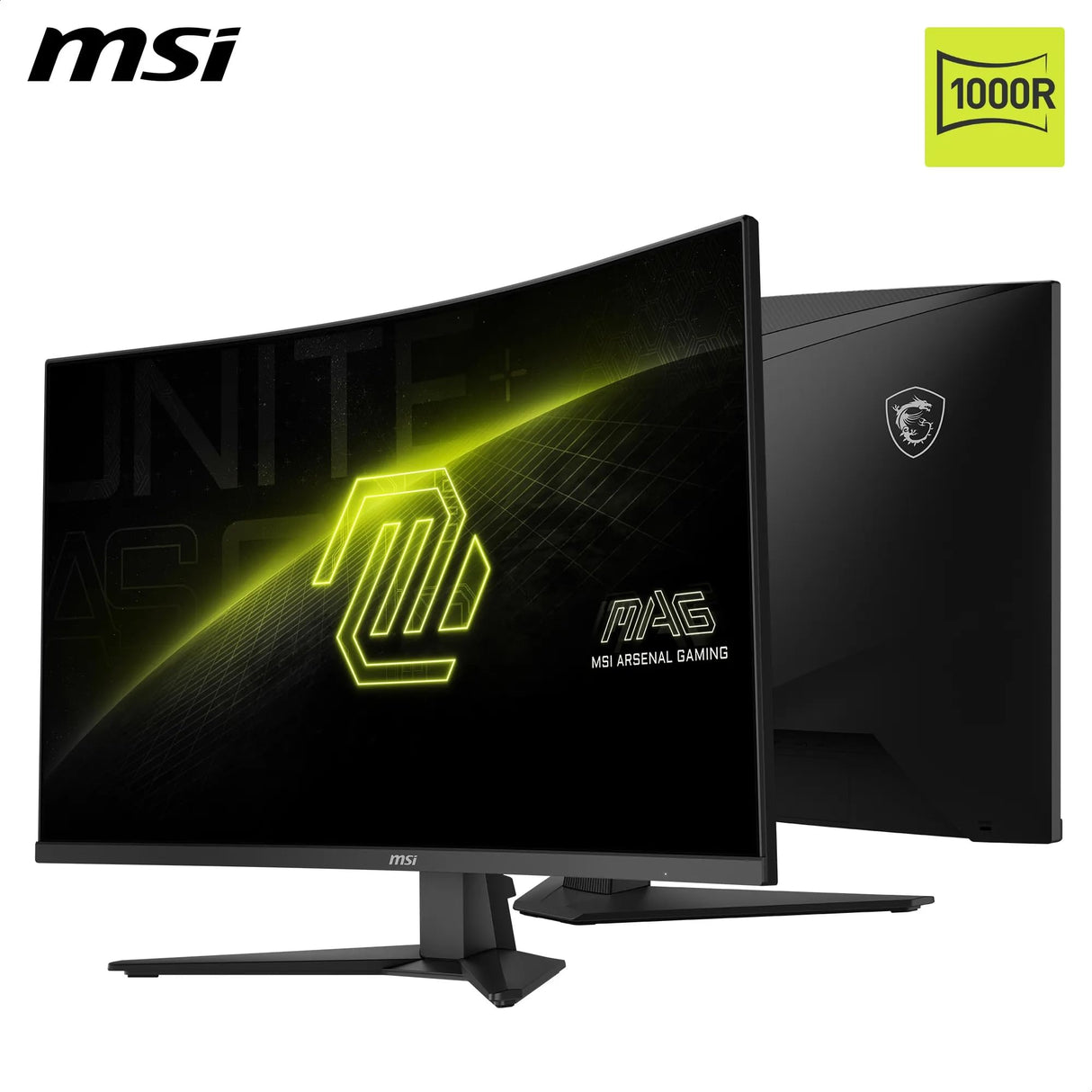 MSI mag 325CQF Monitor Curvo Gaming 32" WQHD - 1000R 2560 x 1440 Rapid VA Panel, 180 Hz / 0.5ms (GtG, Min.), Adaptive Sync - DP 1.4a, HDMI 2.0b CEC, USB Type-C (DP alt. c/ 15W PD)
