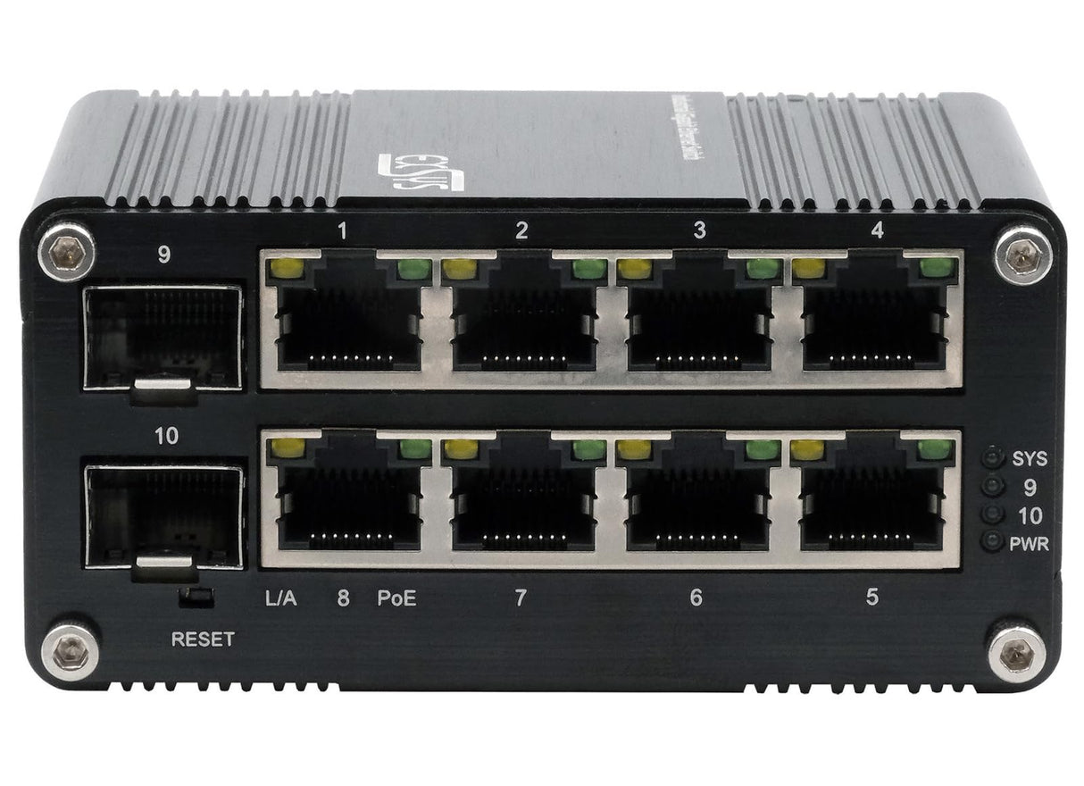 EXSYS EX-62035MPoE-SFP-8+2 Puertos industriales Gigabit SFP PoE+ Mini Switch Web Managed