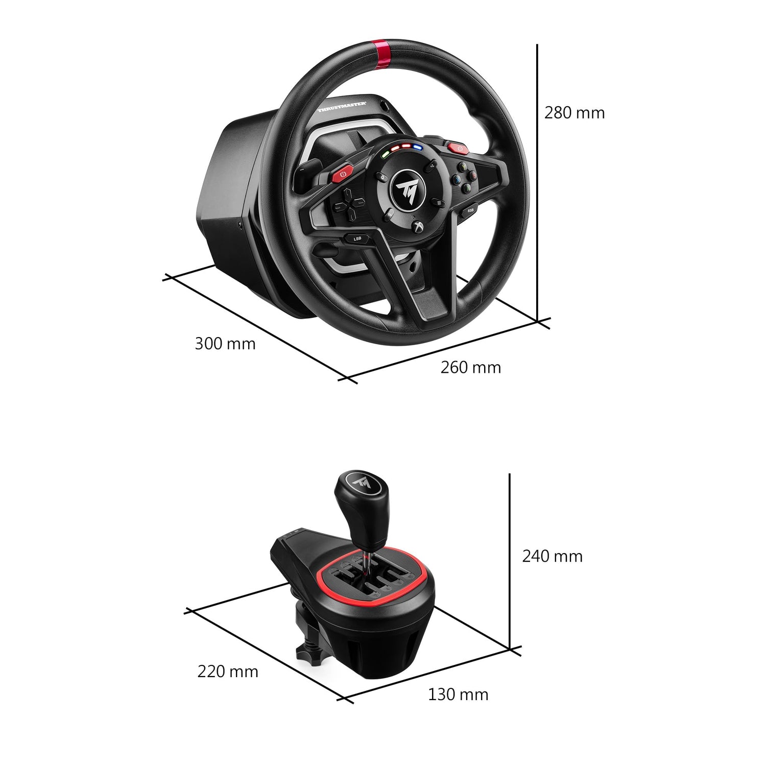 Thrustmaster T128 Shifter Pack, Volante de Carreras T128 y TH8S Shifter Add-On, Compatible con Xbox y PC