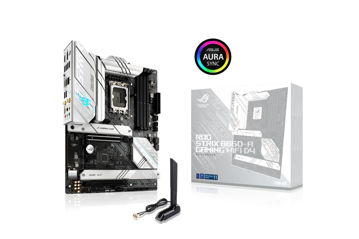 ASUS ROG STRIX B660-A GAMING WIFI D4 - Placa base gaming ATX Intel LGA 1700 (VRM de 12+1 fases, PCIe 5.0, Wi-Fi 6, LAN de 2,5 Gb, tres M.2 con disipadores y Aura Sync)