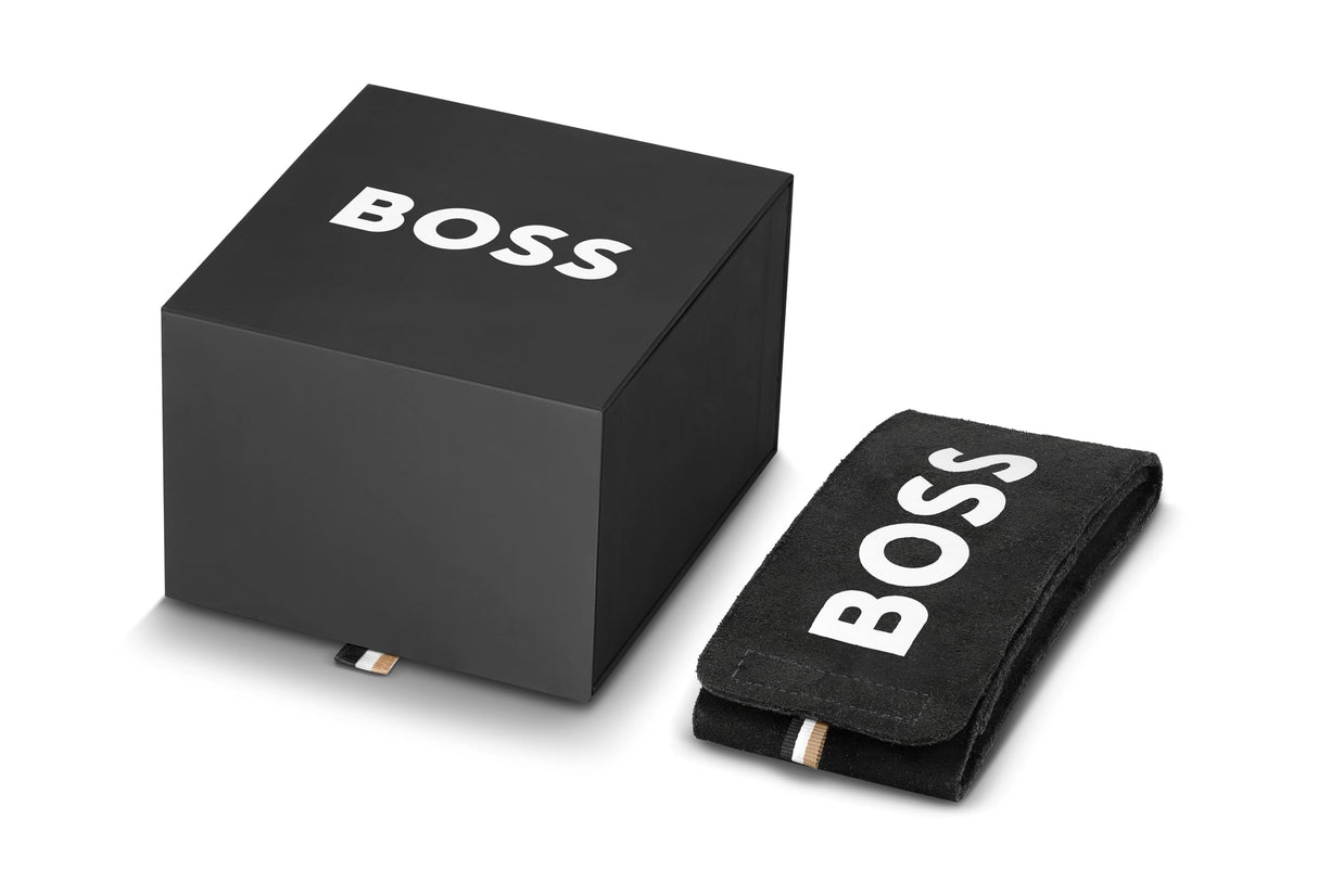 BOSS Reloj Analógico de Cuarzo Multifunción para Mujer Colección Symphony con Correa de Malla de Acero Inoxidable de Oro Rosa - 1502424