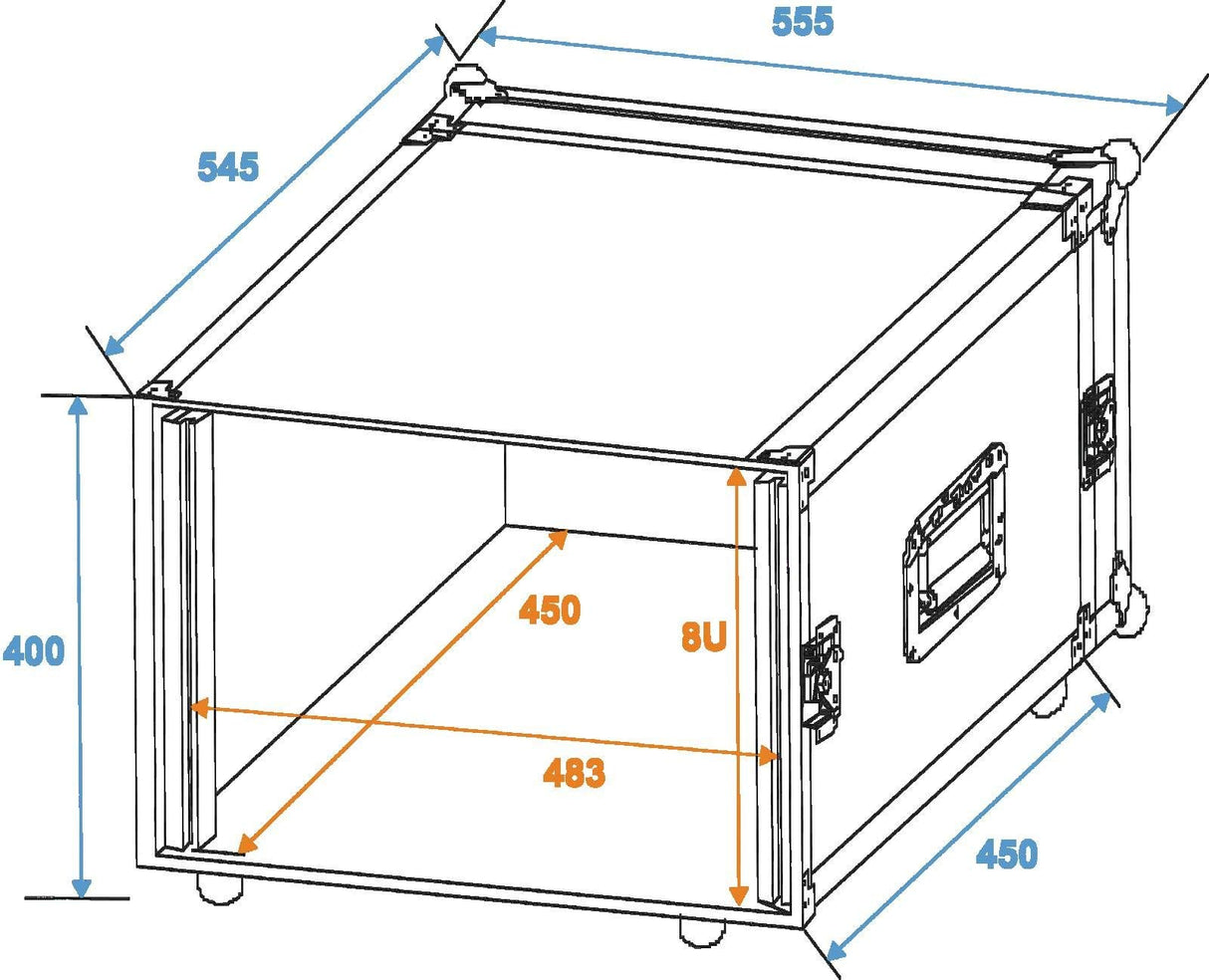 ROADINGER - Rack Profi 8U (45 cm)