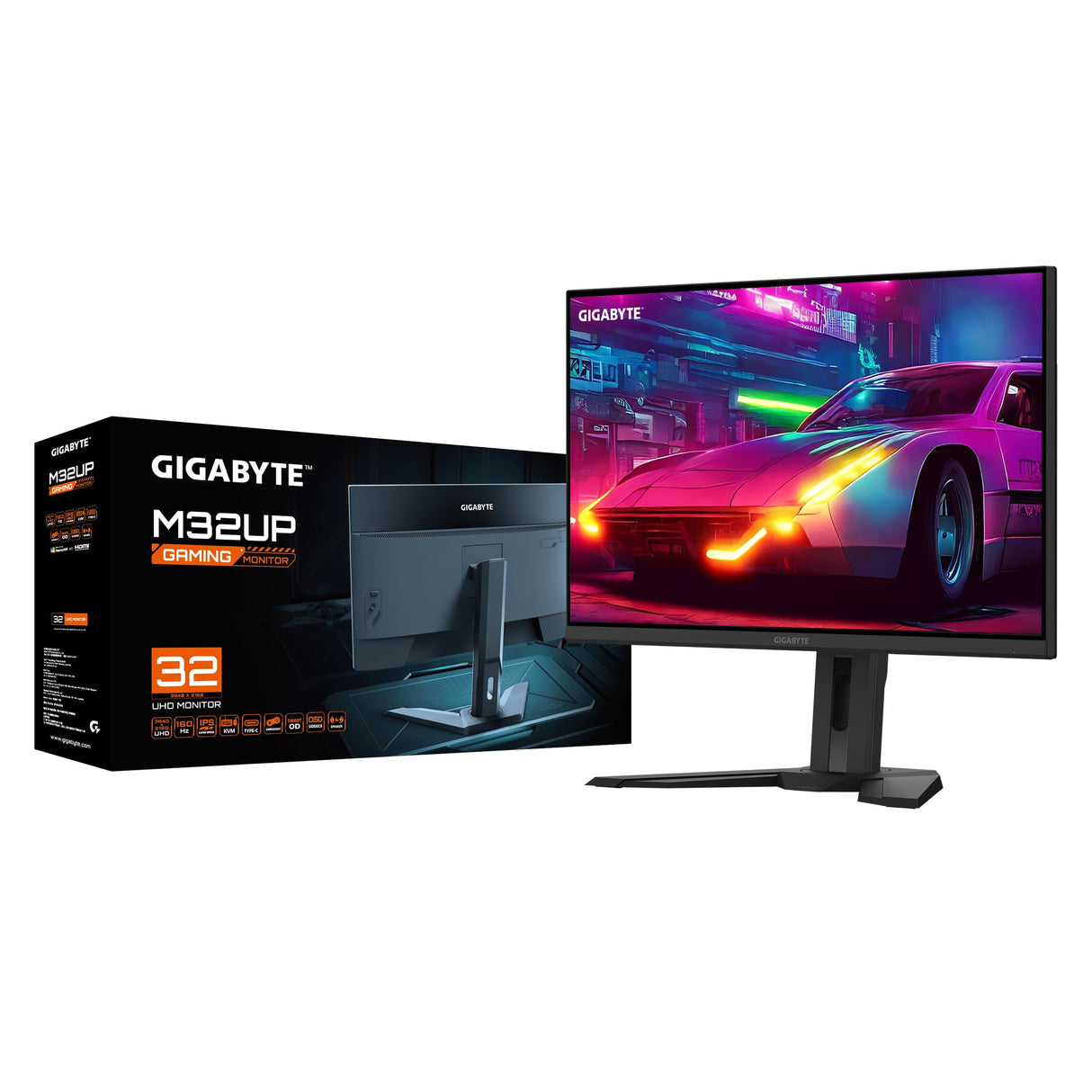 Gigabyte M32UP 31.5" Monitor de Juego UHD - 3840 x 2160, 160 Hz, 1 ms, 350 CD/m², AMD FreeSync Premium Pro, DisplayHDR 400, HDMI 2.1, Displayport 1.4
