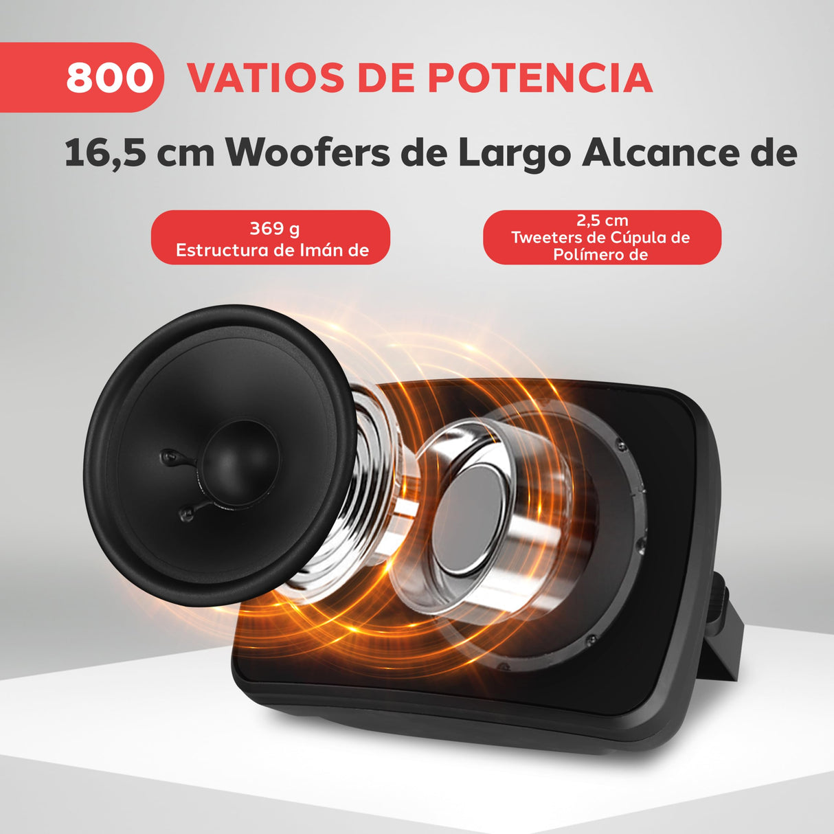 Pyle Altavoz Bluetooth de 800 W con Montaje en Pared – Altavoz Estéreo Activo y Pasivo de 6,5" (16,5 cm), Resistente al Agua para Exterior e Interior – Color Negro