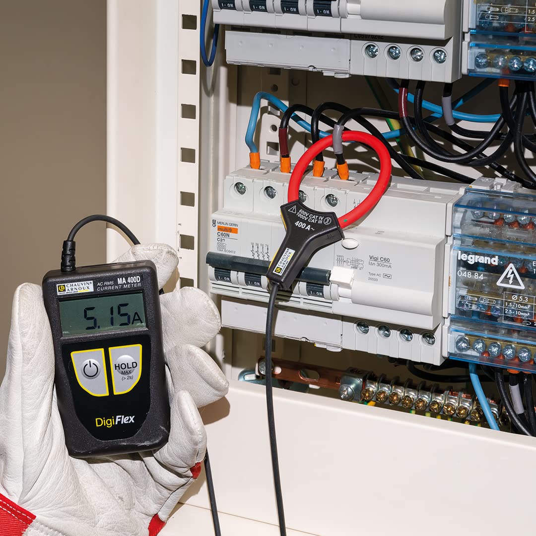 Chauvin Arnoux MA 400D-170 - Alicates de corriente, multímetro manual digital CAT IV 600 V indicador (cuentas): 4000