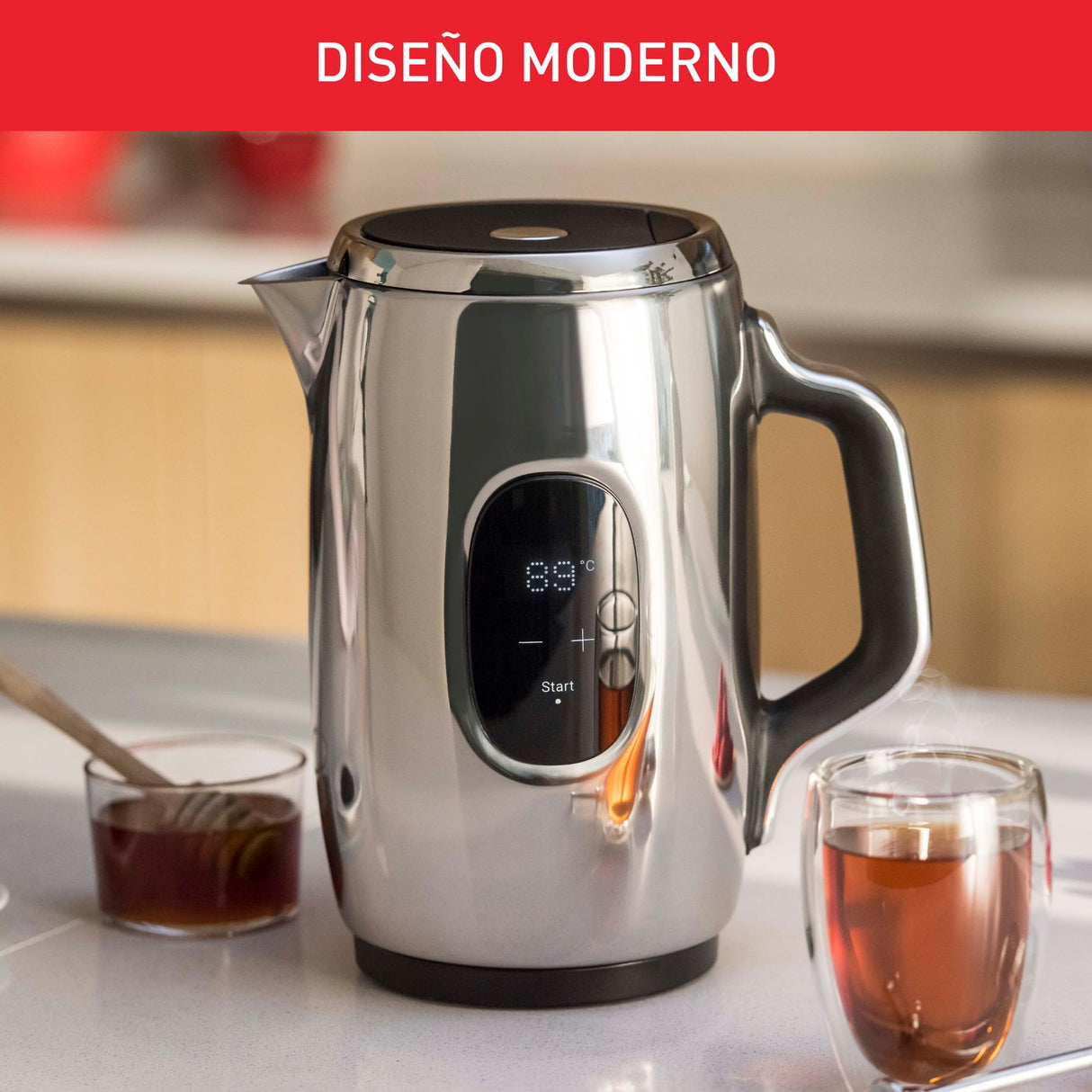 Tefal Majestuo Hervidor, Interfaz intuitiva, Hervidor Eléctrico con 9 Ajustes de Temperatura, Manejo Seguro, Mantener Caliente, Filtro Antical Extraíble, Indicación del Nivel de Agua, KI883D10