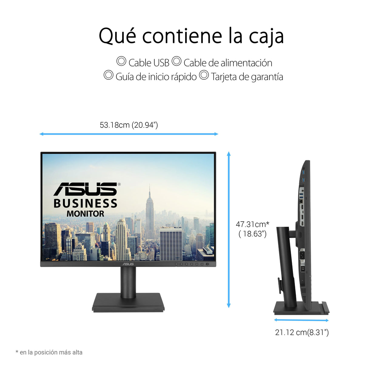 ASUS BE248CFN Monitor Docking de 24.1 Pulgadas, WUXGA 1920x1200, IPS, 100Hz, USB-C Dock, RJ45, diseño ergonómico, HDMI, conexión en Cadena, Eye Care, luz Azul Baja, antiparpadeo, Montaje en Pared