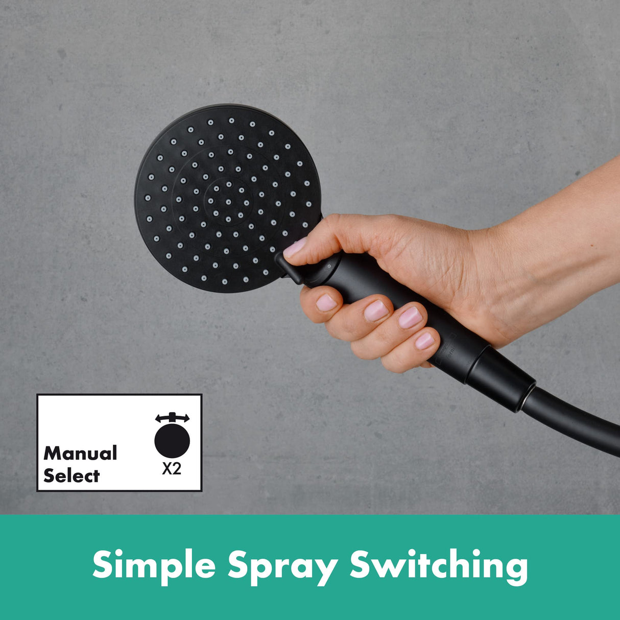 hansgrohe Vernis Shape Sistema de ducha con termostato de bañera 240, 1 tipo de chorro, negro mate, 26900670