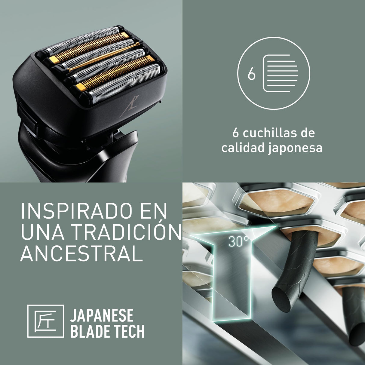 Panasonic Series 900+ ES-LS9A Afeitadora Eléctrica De 6 Hojas En Seco Y Húmedo Para Hombres, Afeitadora Eléctrica Con Sensor De Barba Sensible, Limpieza Automática Y Sistema De Carga