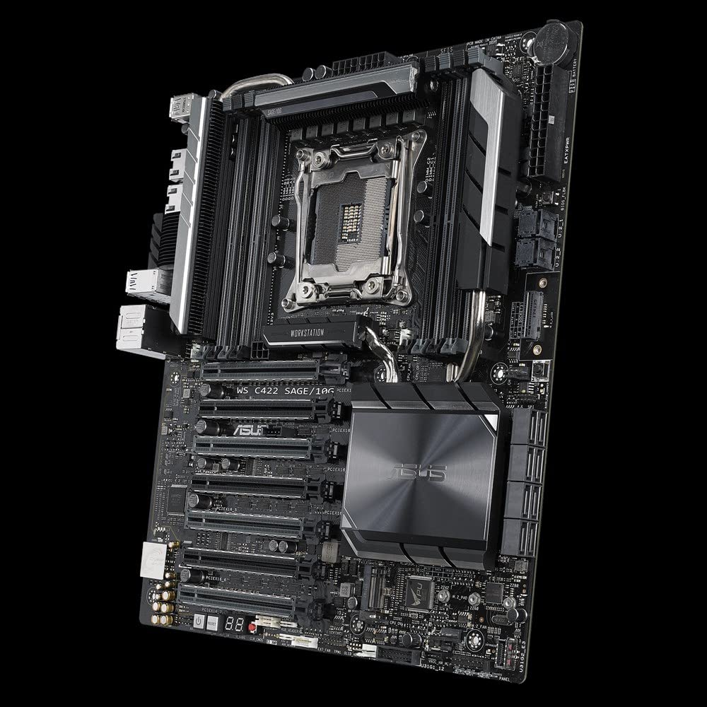 ASUS WS C422 SAGE/10G placa base para - Servidor (Intel, LGA 2066 (Socket R4), 14 nm, DDR4-SDRAM, 2133,2400,2666 MHz, 512 GB)