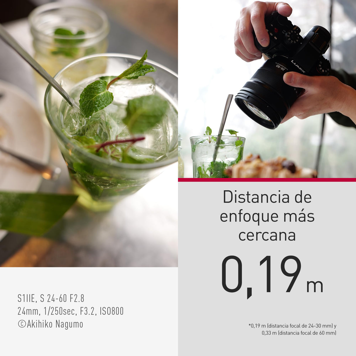 Panasonic LUMIX S Objetivo 24-60mm, Montura L, Objetivo de Apertura Constante F2.8 para Cámara Sin Espejo de Fotograma Completo, Negro