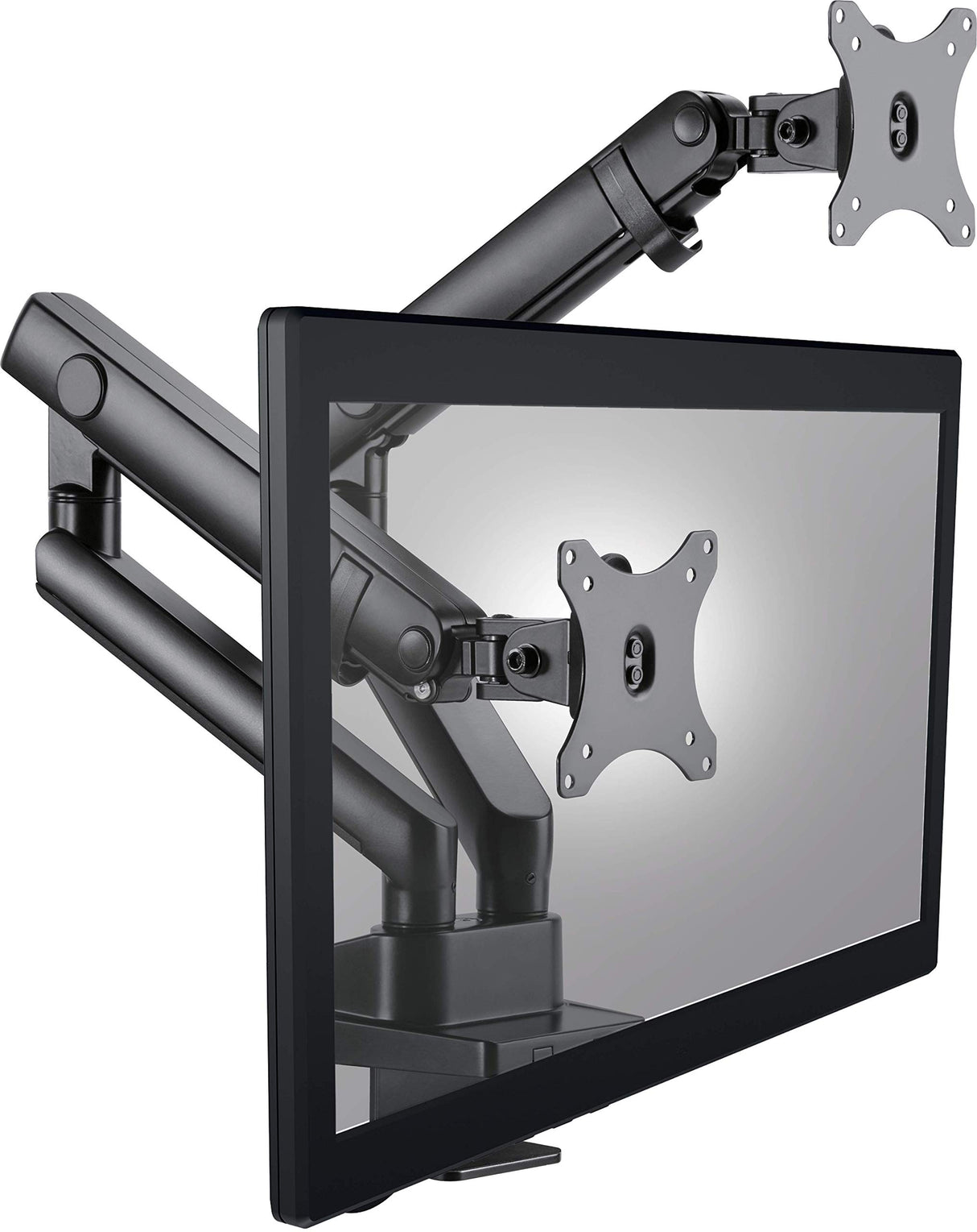 ICY BOX Soporte de Pared para 2 monitores de hasta 32 Pulgadas, de Acero, Color Negro