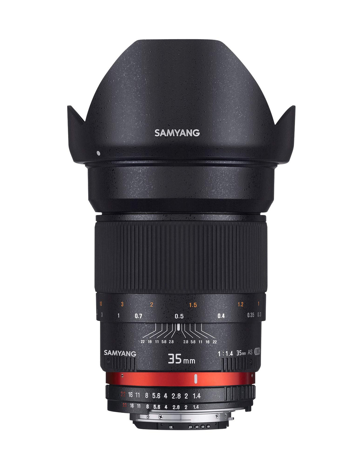 Samyang F1111004101 - Objetivo fotográfico DSLR para Pentax (Distancia Focal Fija 35mm, Apertura f/1.4-22 AS UMC, diámetro Filtro: 77mm), Negro