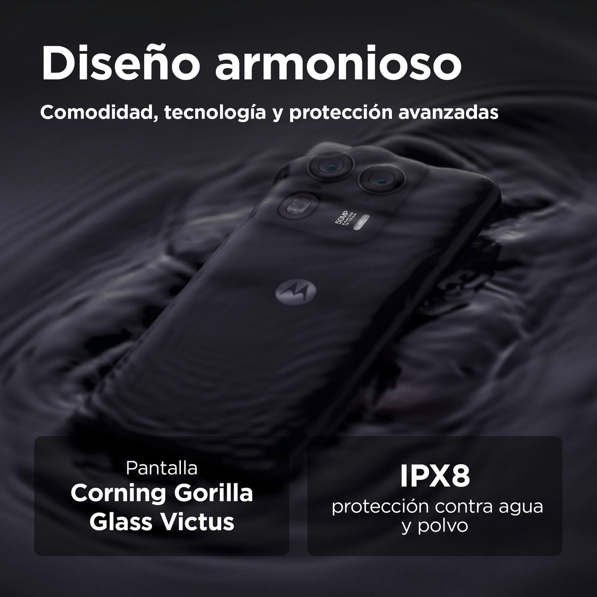 Motorola Edge 50 Ultra 16GB/1TB, Pantalla pOLED Super HD (1220p) de 6,7", Sistema de cámara Inteligente de Calidad Profesional, Carga TurboPower de 125 W (Incluido), Dual SIM, Negro