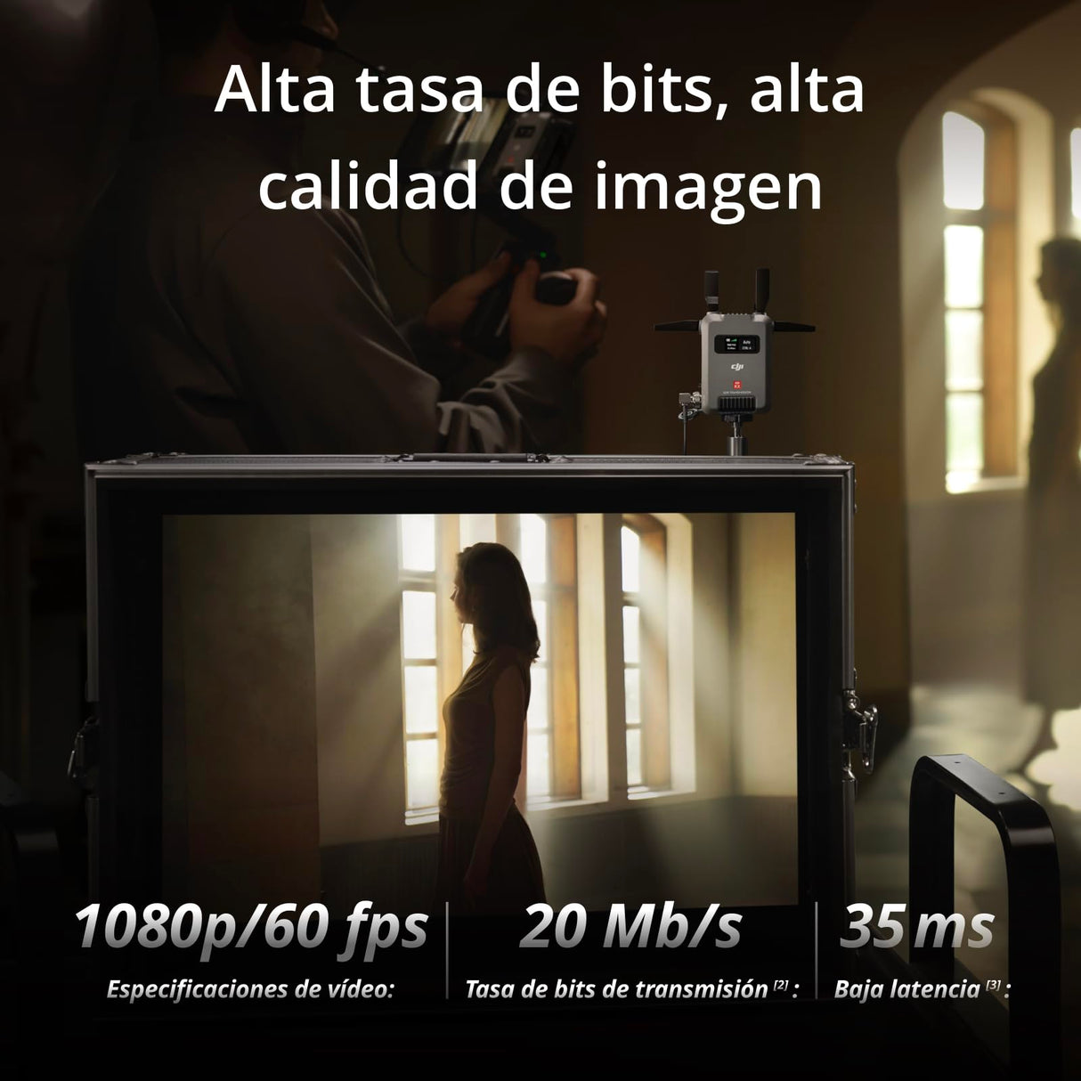 Pack DJI SDR Transmission, transmisión de vídeo inalámbrica SDR 1080p/60 fps a 3 km, transmisor y Receptor, Estable y antiinterferencias, Gran penetración, Alta tasa de bits, monitorización por USB-C