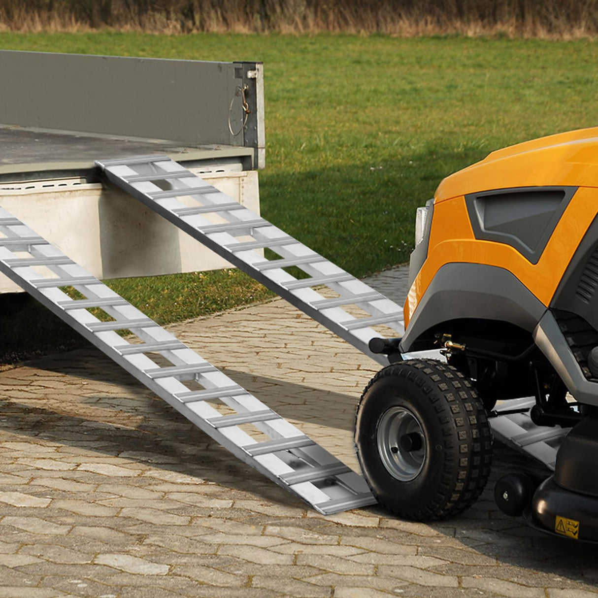 VEVOR Rampa de Carga de Aluminio 2 Piezas 240 x 38 cm Rampa de Acceso Capacidad de Carga de 2721,6 kg Ligera y Portátil para Motocicleta Todoterreno, Remolque, ATV, UTV, Tractor, Cortacésped