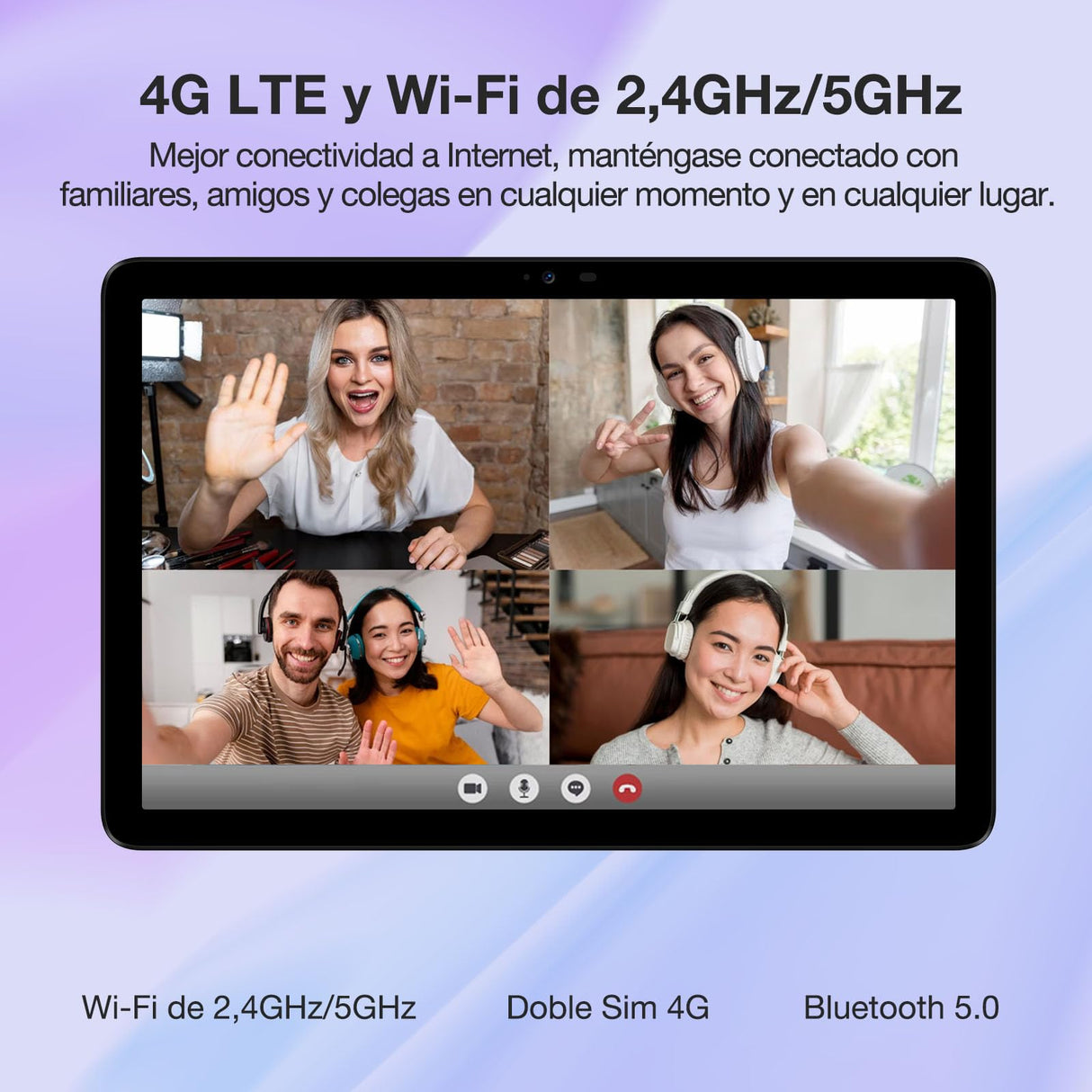 DOOGEE T10 Pro Tablet 10,1 Pulgadas FHD+ con 15GB RAM + 256GB ROM (Ampliable 1TB), Batería de 8580mAh, Octa-Core Android 12 Tablet con Dual 4G LTE, WiFi 2,4/5G, TÜV-Certificado, 13MP + 8MP, Rosa