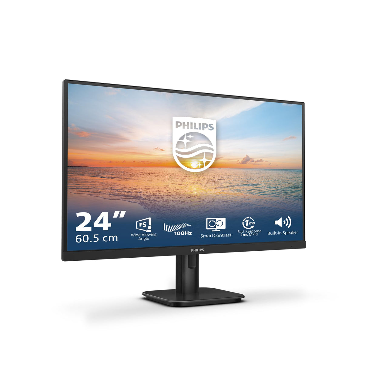 Philips 24E1N1200A Monitor 24" FHD, 120 Hz, IPS, 1 ms MPRT, Adaptive Sync., Blue Light (1920x1080, 1x D-Sub, 1x HDMI 1.4, 1x DP 1.2) Negro