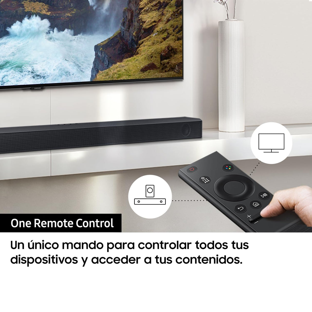 Samsung Barra de Sonido HW-C400/ZF - Subwoofer Integrado, Surround Sound Expansion (SSE), Conexión a TV por Bluetooth, One Remote Control y Modo Noche