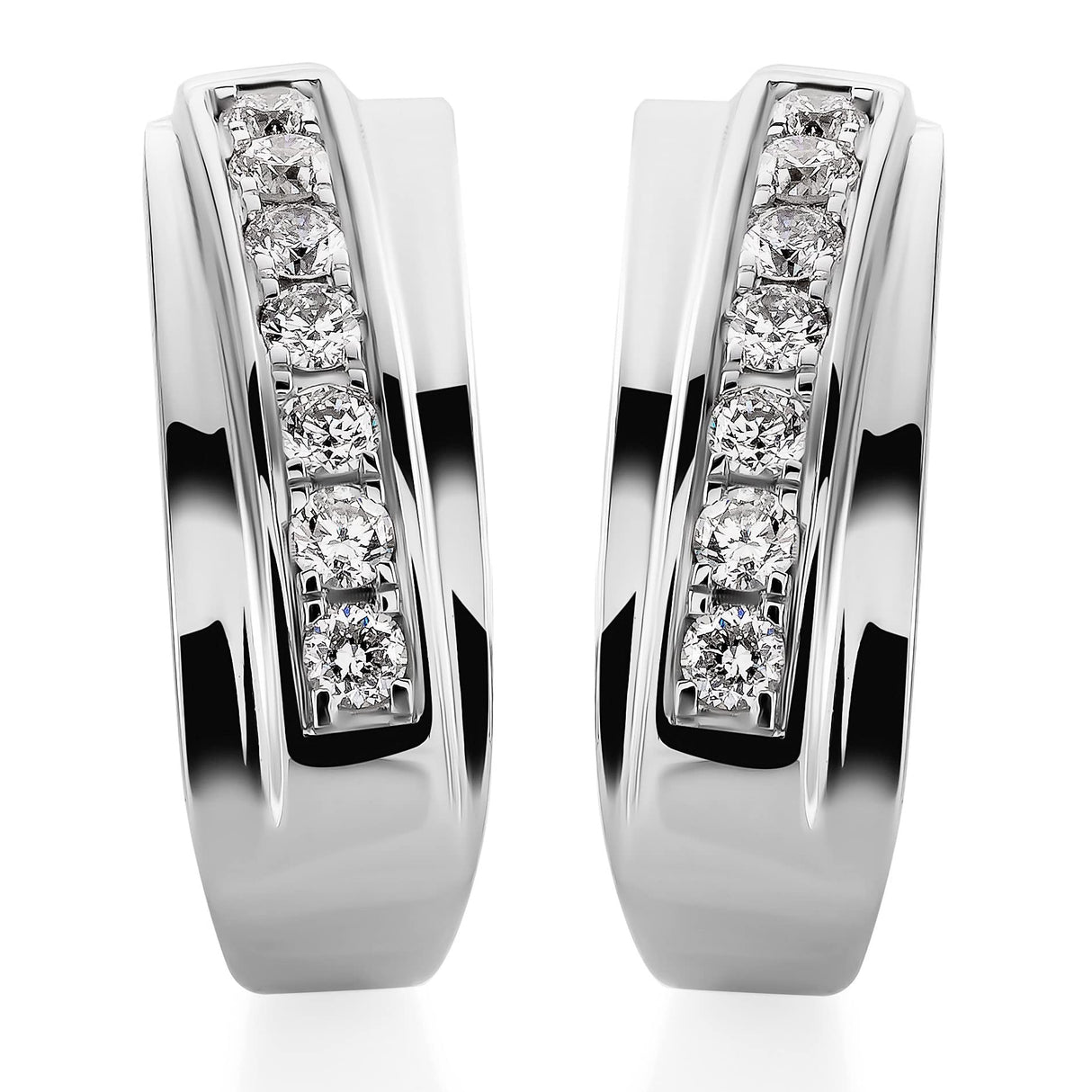 Orphelia Pendientes para mujer de oro y diamante, oro blanco 750 rodiado, diamante (0,19 ct), talla redonda blanca - OD-5292, Diamante, Diamante