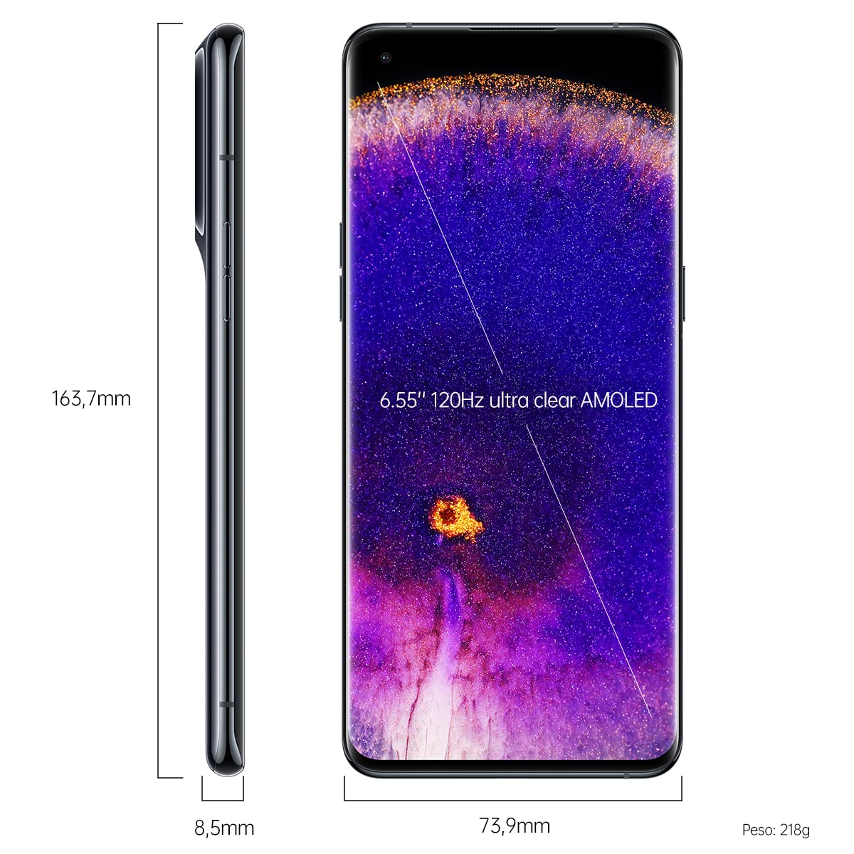 OPPO Find X5 Pro 5G - Smartphone 256GB, 12GB RAM, Dual SIM, Pantalla 6,7”, Cámara 50MP+50MP+13MP, Vídeo 4K Nocturno, Batería 5000mAh, Carga Rápida 80W – Negro