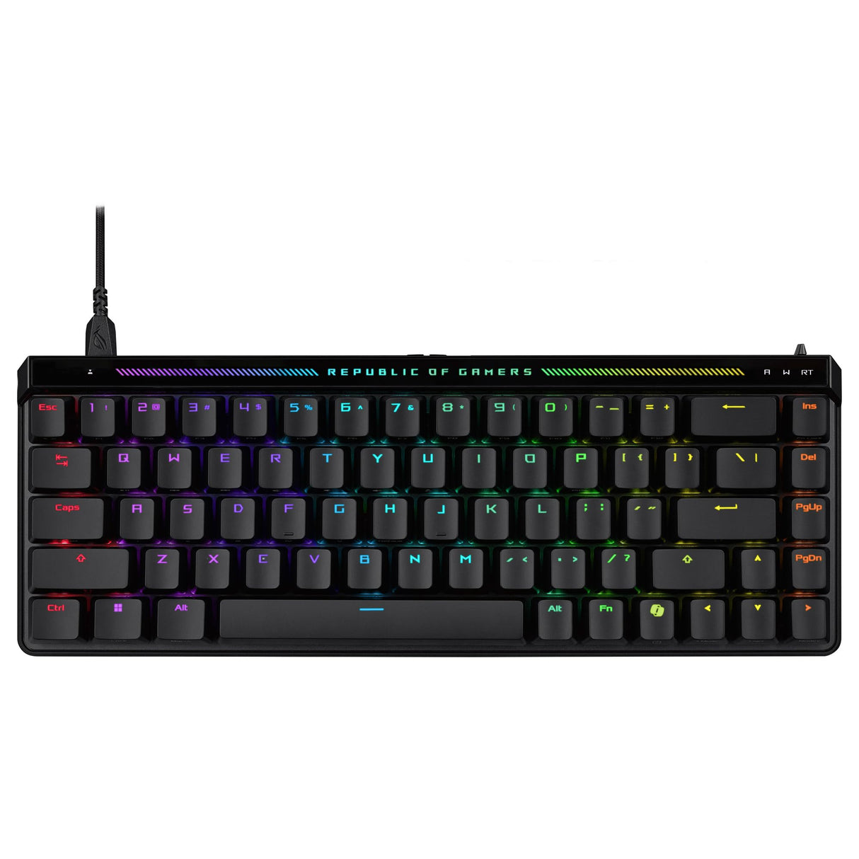 ASUS ROG Falchion Ace HFX Teclado Gaming analógico 65%, interruptores magnéticos ROG HFX, Disparo rápido, Panel táctil, 8000 Hz, amortiguación de Cinco Capas, Carcasa, Teclas ABS, QWERTY Español