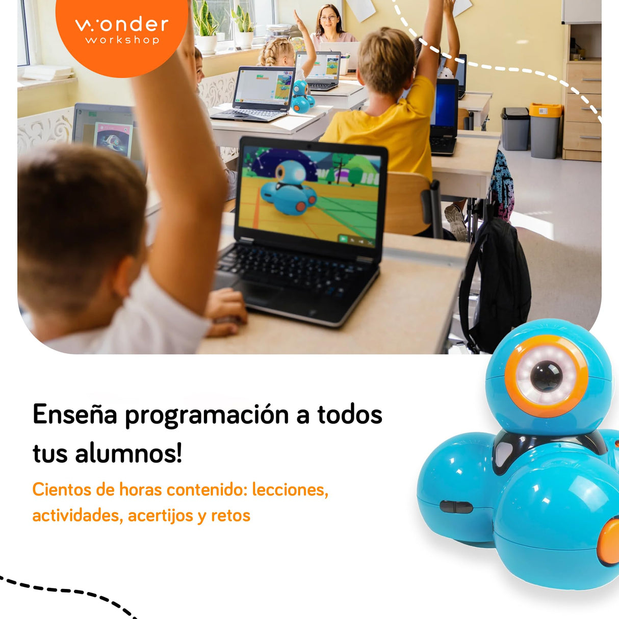 Wonder Workshop Dash Robot - Robots Inteligentes para Niños, juguete, Color azul