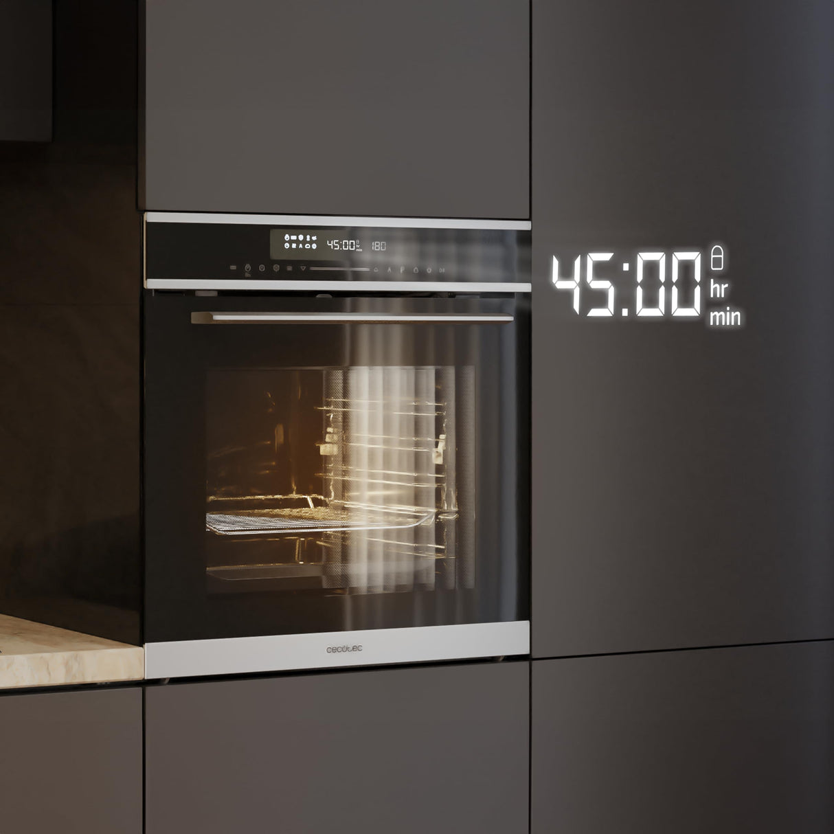 Cecotec Horno Microondas Integrable 60x60cm Bolero Hexa MWO706000 Line. 2880W, 72L de Capacidad, 13 Funciones con Pizza Master, Defrost, Electronic Timer