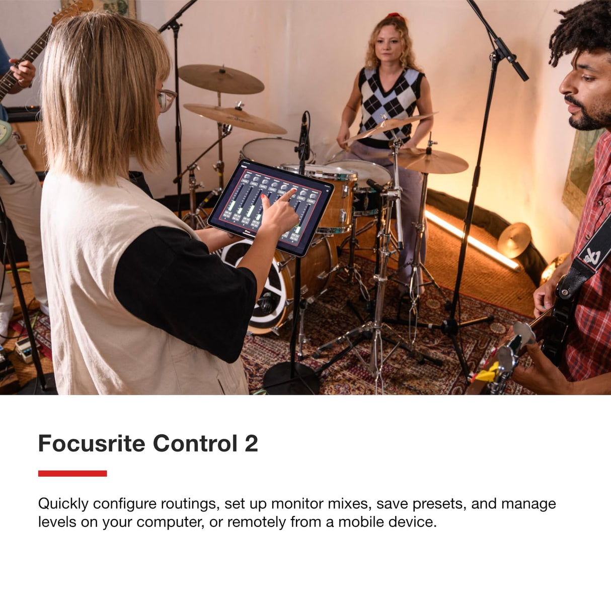 Focusrite Scarlett 18i20 interfaz de audio USB de 4.ª gen. para grabación multipista, producción y pódcast. Grabación con sonido de estudio y alta fidelidad, más todo el software que necesitas