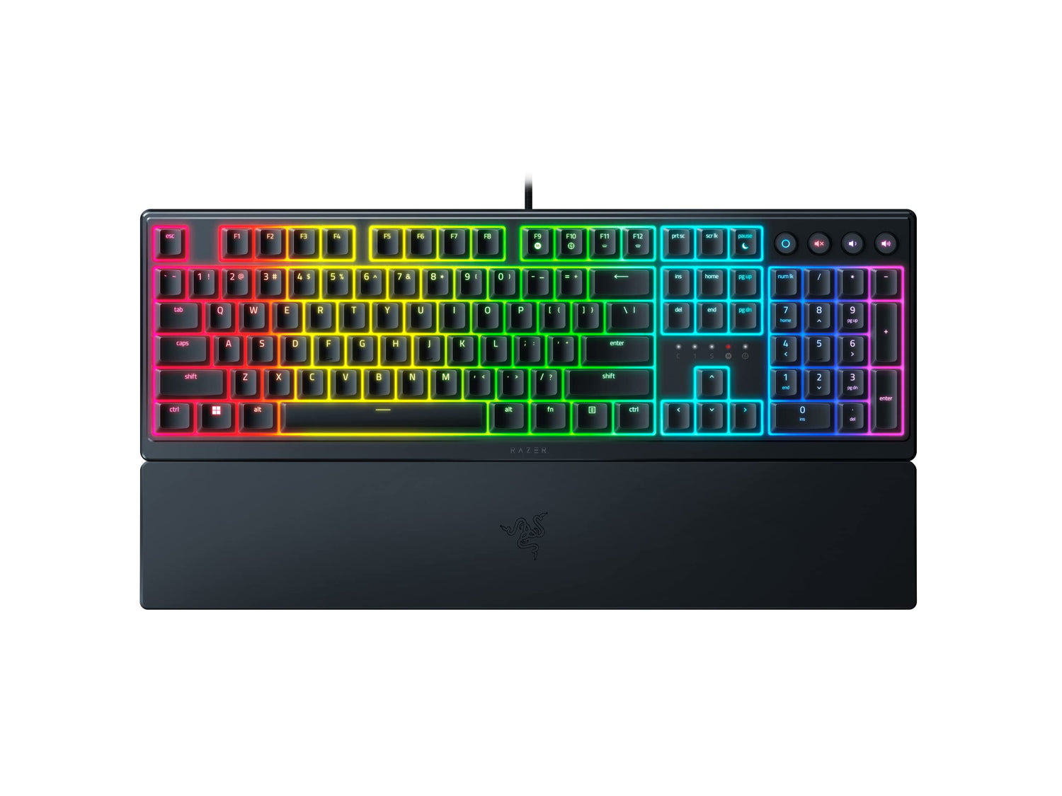 Razer Ornata V3 - Teclado para Juegos de Perfil Bajo (Interruptor Híbrido de Membrana Mecha, Teclas Recubiertas de UV, Reposamuñecas Magnético Suave al Tacto, RGB Chroma) Diseño US, Negro