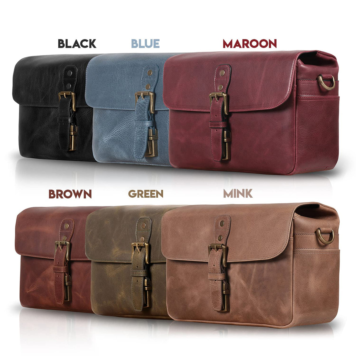 MegaGear Torres Mini Bolsa de mensajería de la cámara de Cuero Genuina para cámaras sin Espejo, instantáneas y DSLR - Maroon - Visón