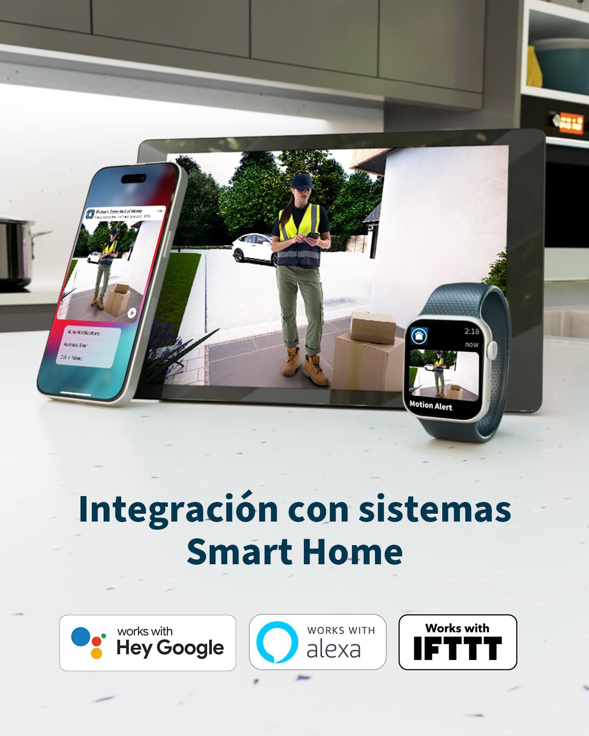 Arlo Vídeoportero inalámbrico HD y Floodlight cámara 2K WiFi inalámbrico Negra - protección inteligente del hogar, visión nocturna, detección de movimiento, audio bidireccional, compatible con Alexa