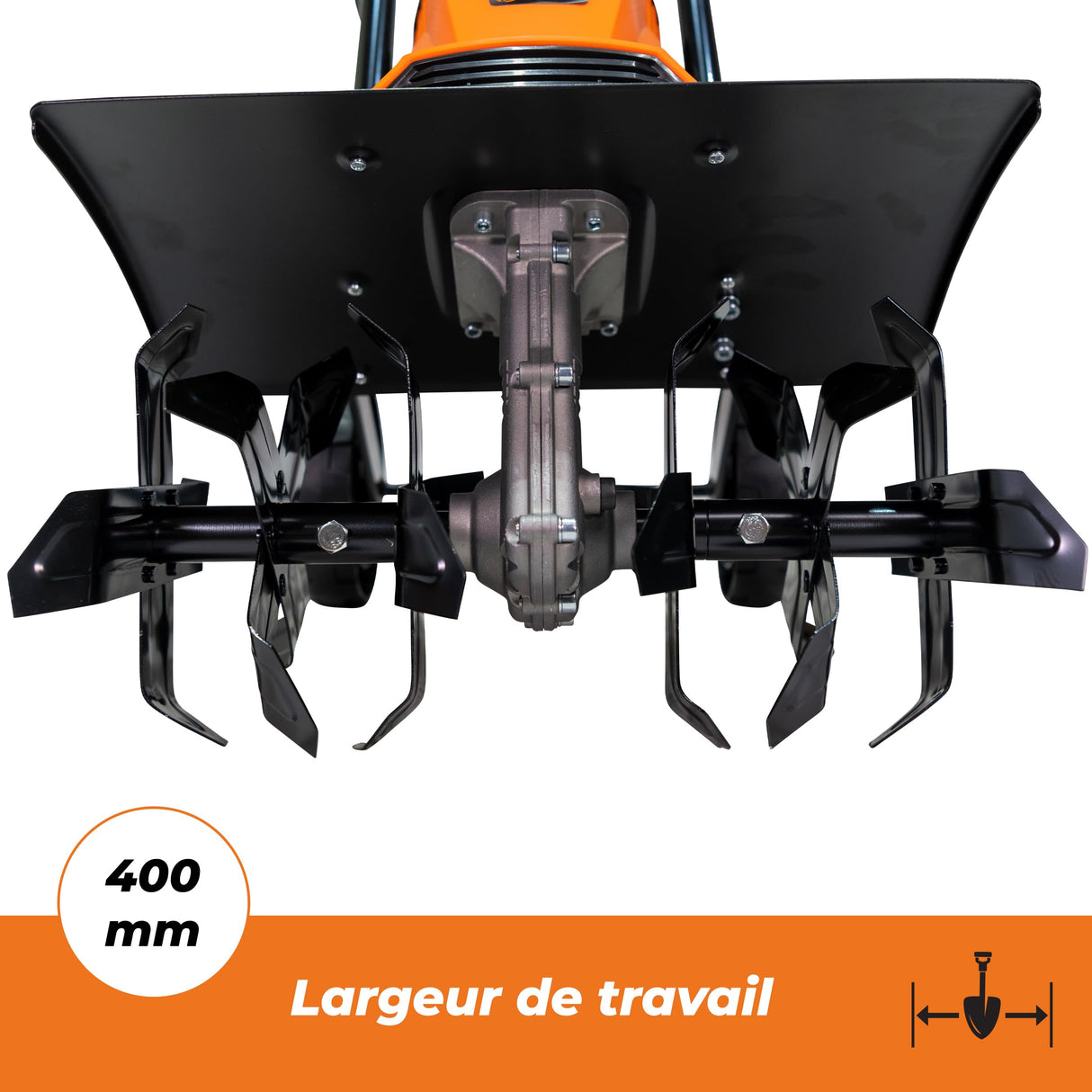RURIS Motobinadora eléctrica 120RE - 1200W, Ancho 400 mm, Profundidad 220 mm, 24 Cuchillos, Freno electrónico, 2 Ruedas, Ligera y silenciosa