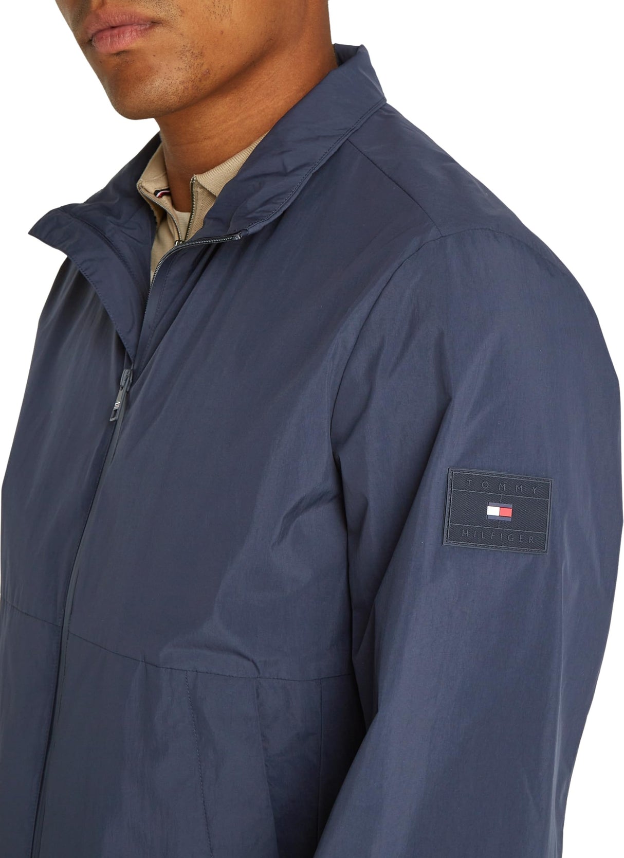 Tommy Hilfiger Chaquetón Hombre con cremallera, Azul (Desert Sky), XL