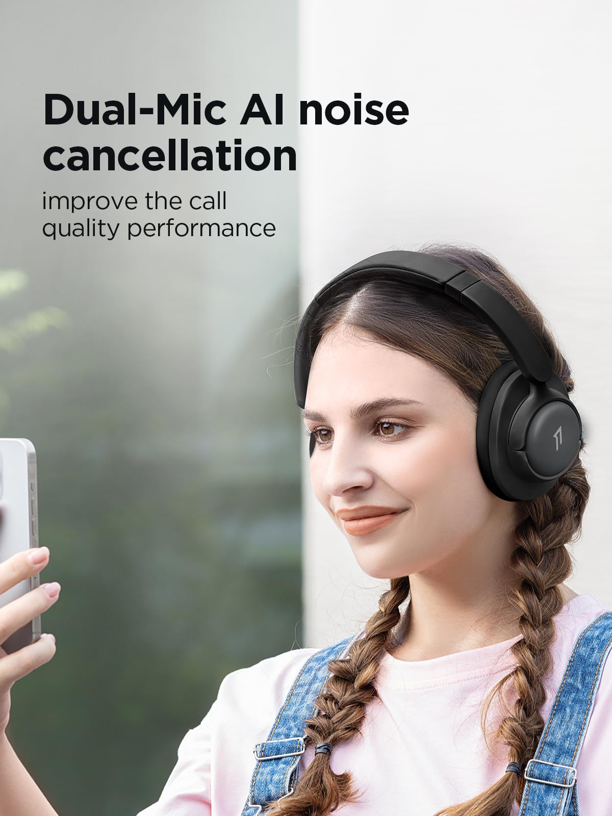 1MORE HQ31 Auriculares supraaurales, audífonos híbridos con cancelación Activa de Ruido con Audio de Alta resolución, Tiempo de reproducción de 90 Horas, diseño Plegable, Modo con Cable Disponible