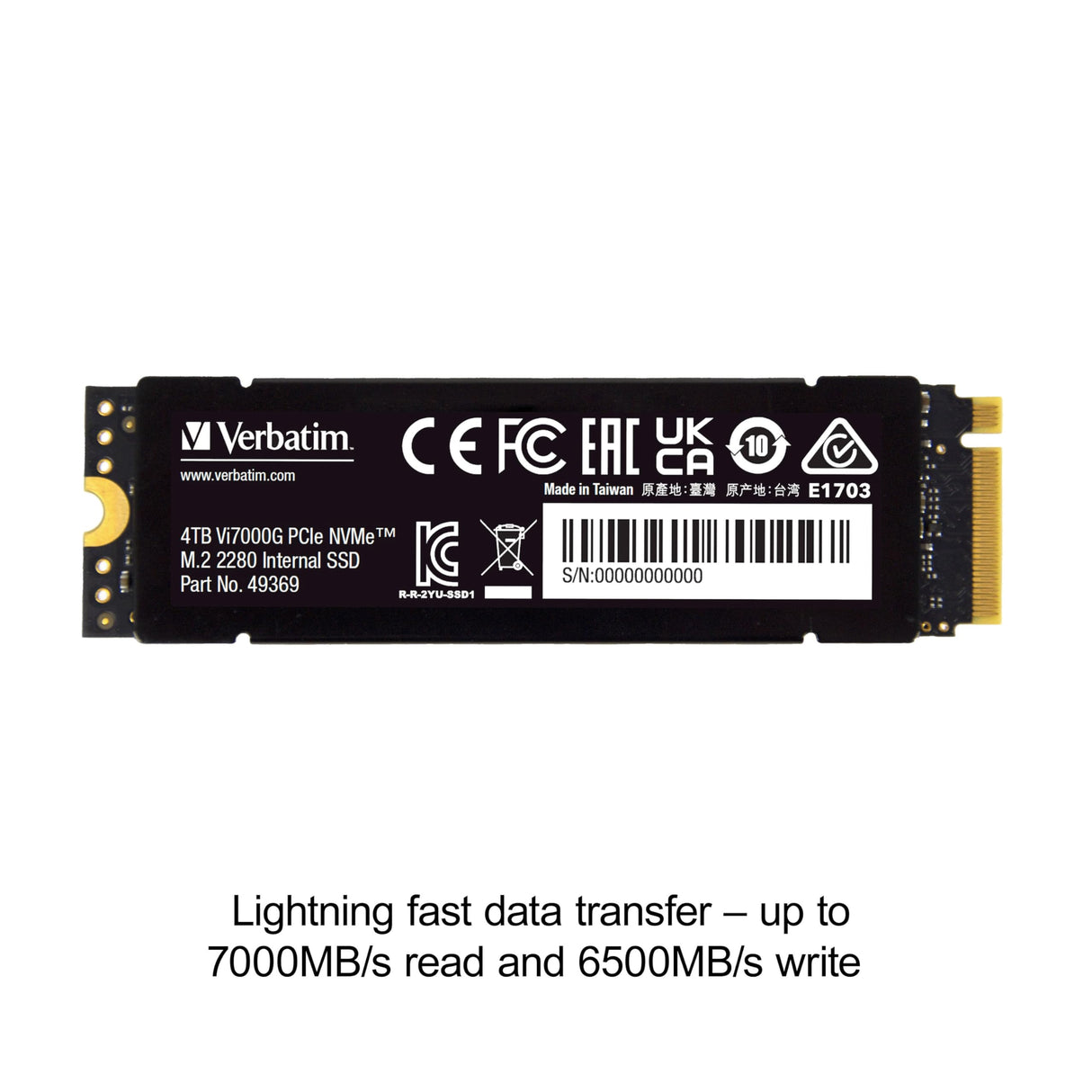 Verbatim Vi7000 PCIe NVMe M.2 SSD 4TB
