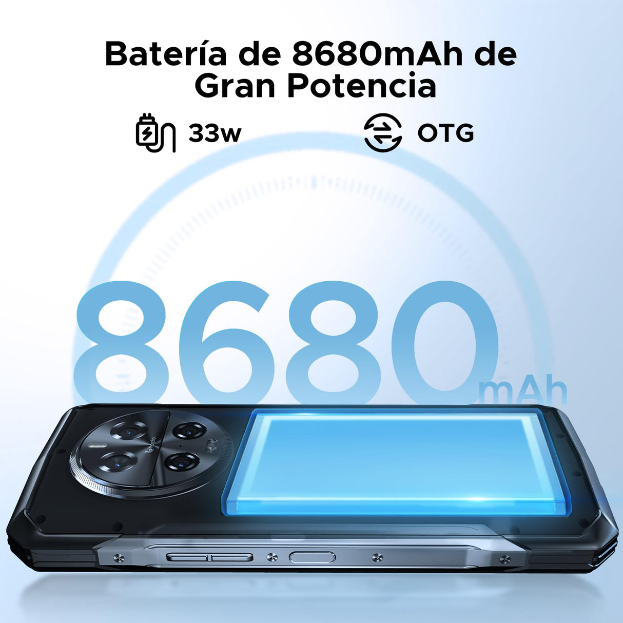 DOOGEE V40 Pro Móvil Resistente 5G, 36GB+512GB/2TB TF 1.47” Pantalla Trasera Movil Irrompible, Dimensity 7300, Cámara Triple 200MP Móvil Rugerizado 6.78" FHD+ 120Hz, 8680mAh/WiFi6/NFC/3 Card Slot