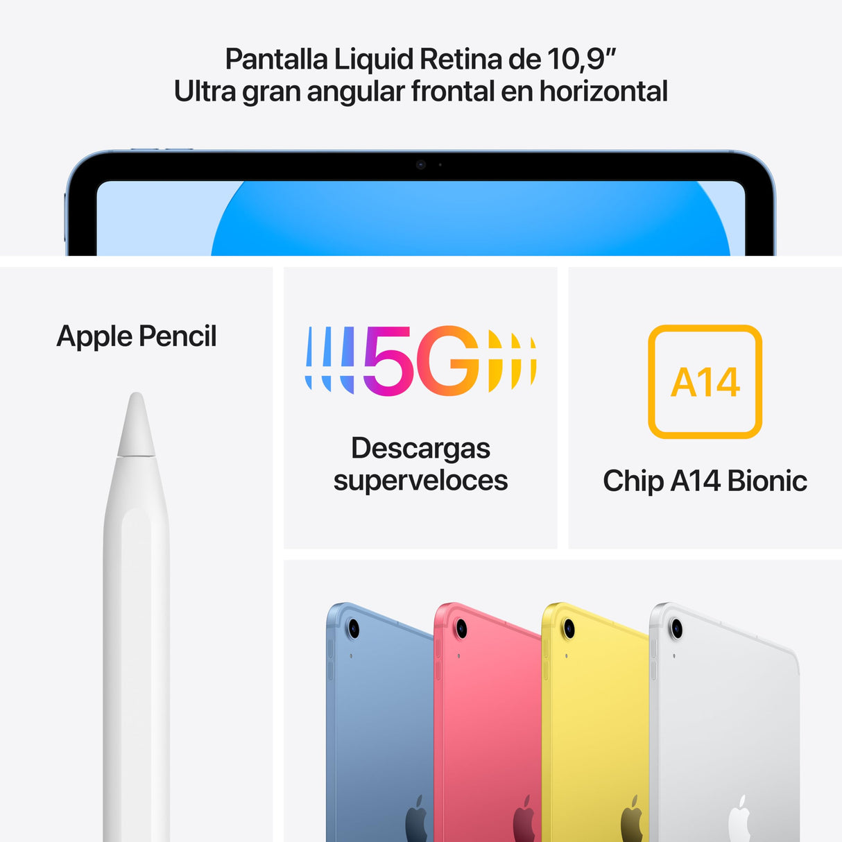 Apple iPad de 10,9 Pulgadas (Wi-Fi + Cellular, 256 GB) - Rosa (10.ª generación)