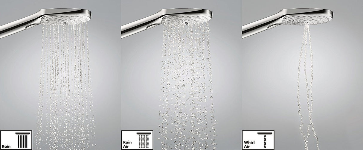 Hansgrohe 27126400 Raindance Select E 300 columna de ducha, 4 tipos de chorro, blanco/cromo