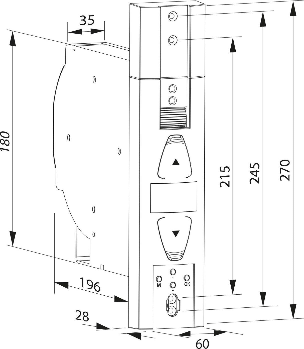 SuperRollo GW255 - Bobinadora eléctrica integrada para persiana, para 23 mm, 70 W