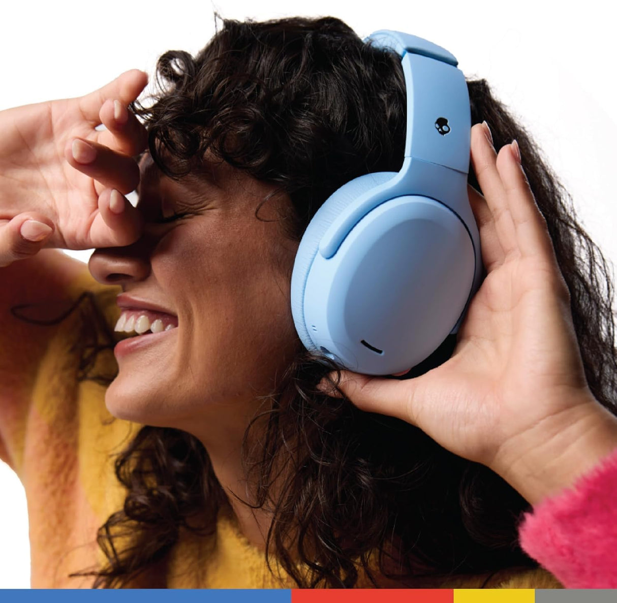 Skullcandy Crusher ANC 2 Audífonos Over-Ear Inalámbricos con Cancelación de Ruido, Sensory Bass, Cable de Carga, 50h Autonomía, Micrófono, Compatibles con Dispositivos Bluetooth, Preppy Summer