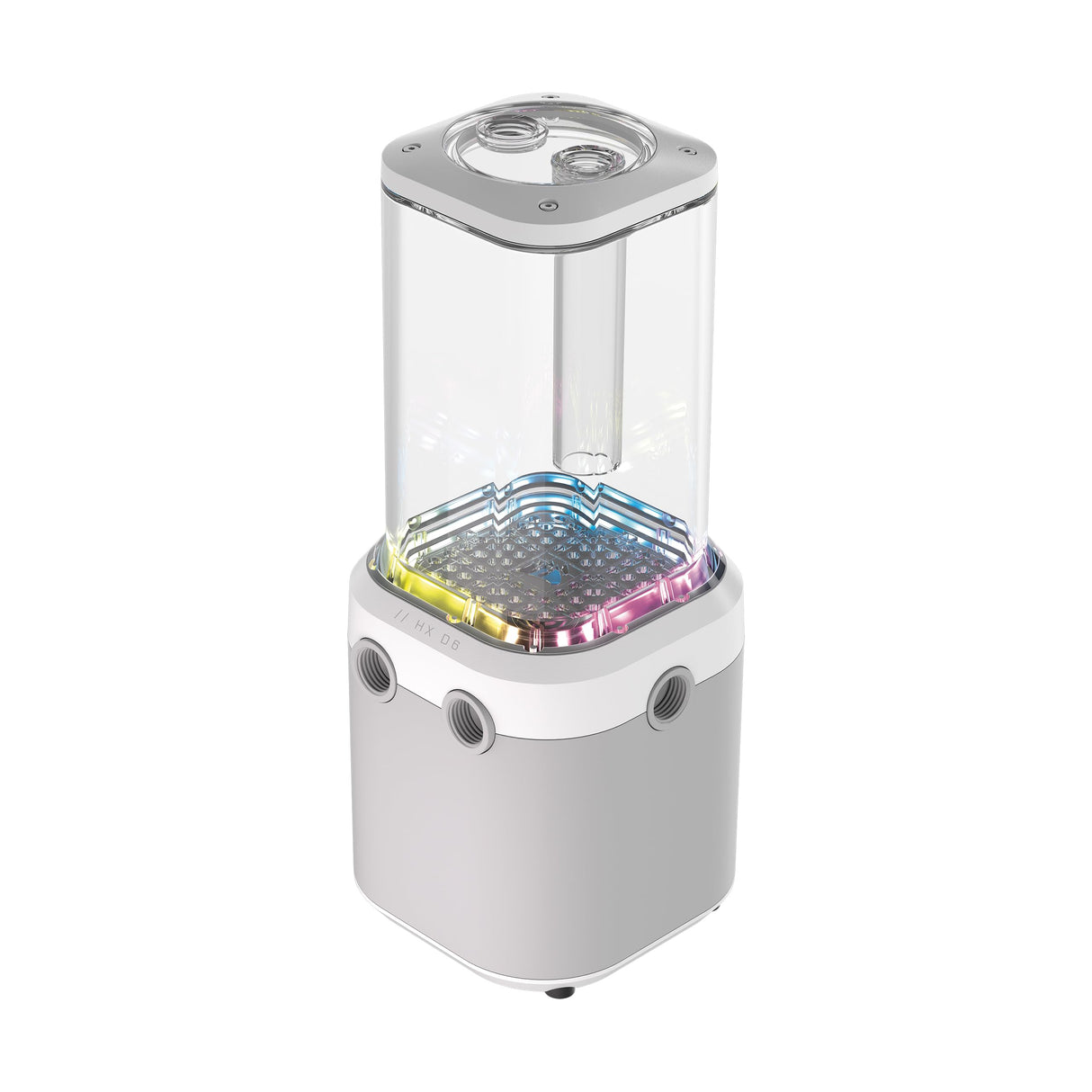 CORSAIR iCUE LINK XD6 RGB ELITE Unidad de Bomba/Depósito – Bomba FlowDrive Max, Sensor de Temperatura Integrado, 22 LED RGB Direccionables, Depósito de Nailon Transparente de 440 ml – Blanco