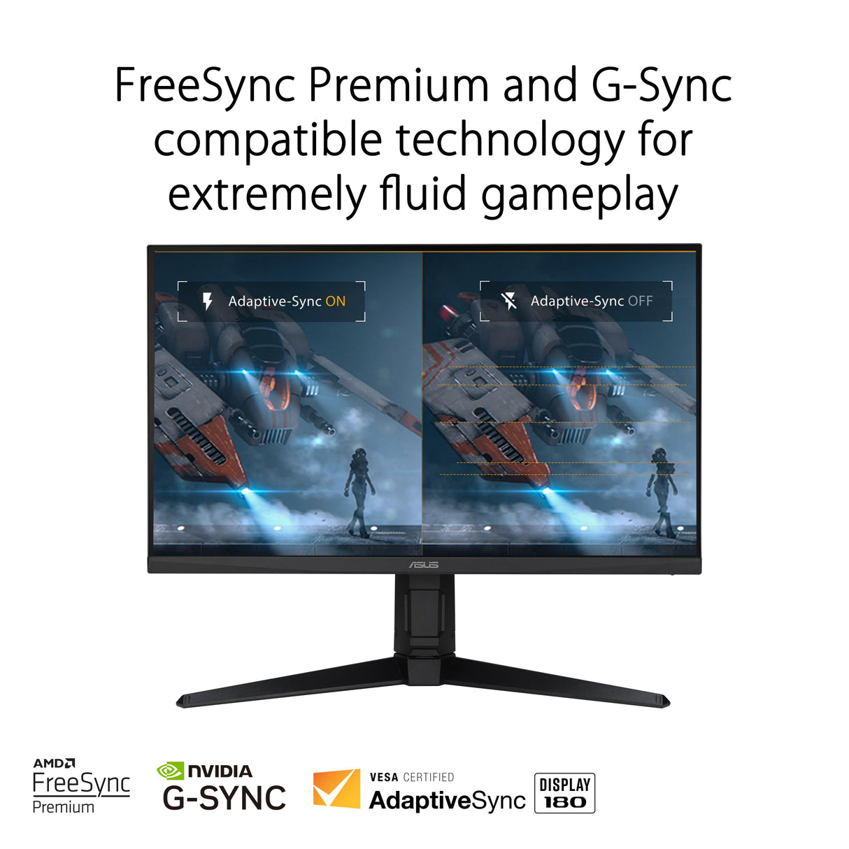 TUF Gaming VG279QL3A - Monitor Gaming de 27 Pulgadas, Full HD (1920x1080), 180 Hz, Fast IPS, ELMB, 1 ms (GTG), FreeSync Premium, G-Sync, Variable Overdrive, 99% sRGB, Altura Regulable