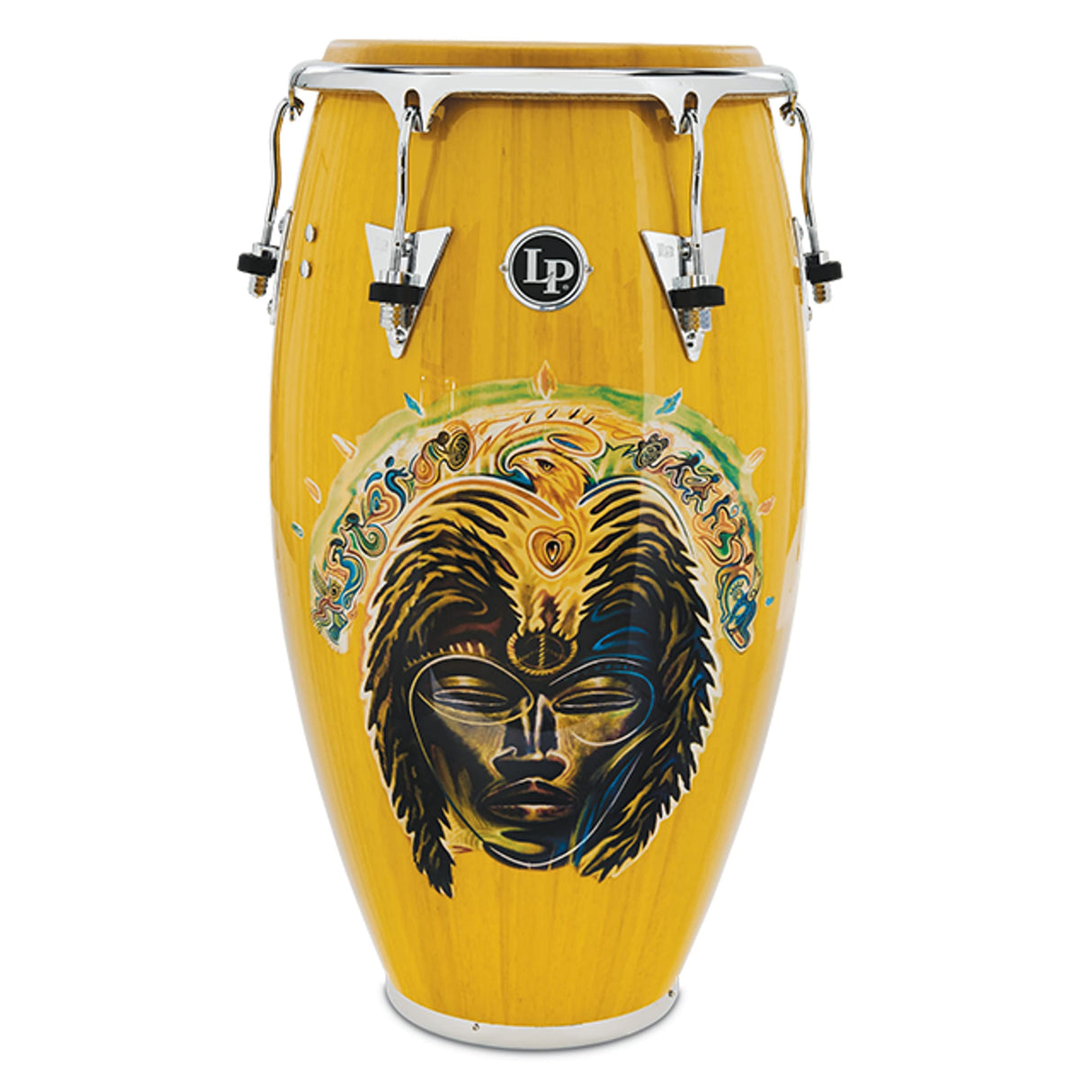 Latin Percussion Conga Santana Africa Speaks Tumba LP552X-SAS, 12,5 pulgadas, amarillo vibrante, hardware cromado
